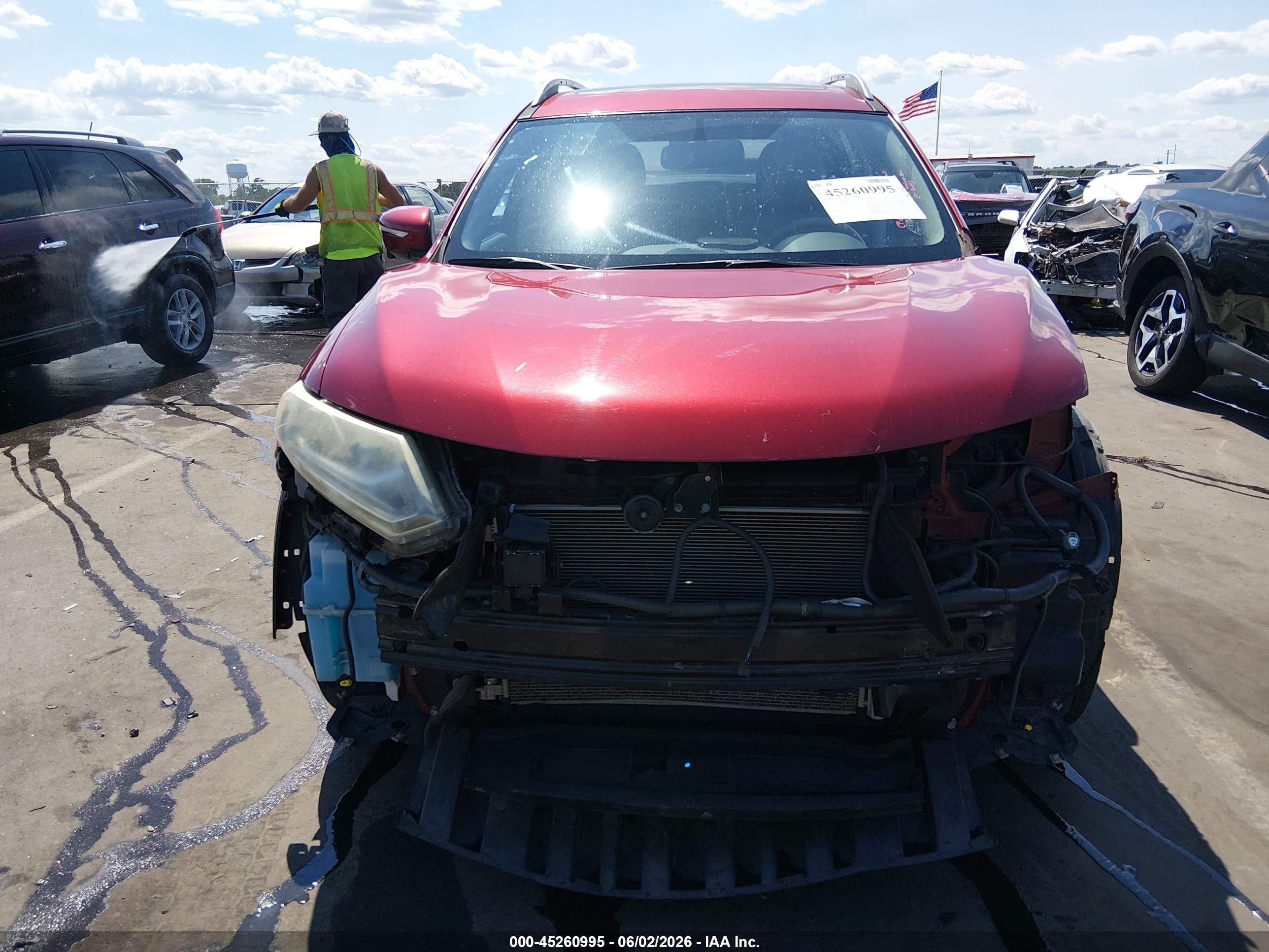 2015 Nissan Rogue Sl Red vin: 5N1AT2MV4FC848852