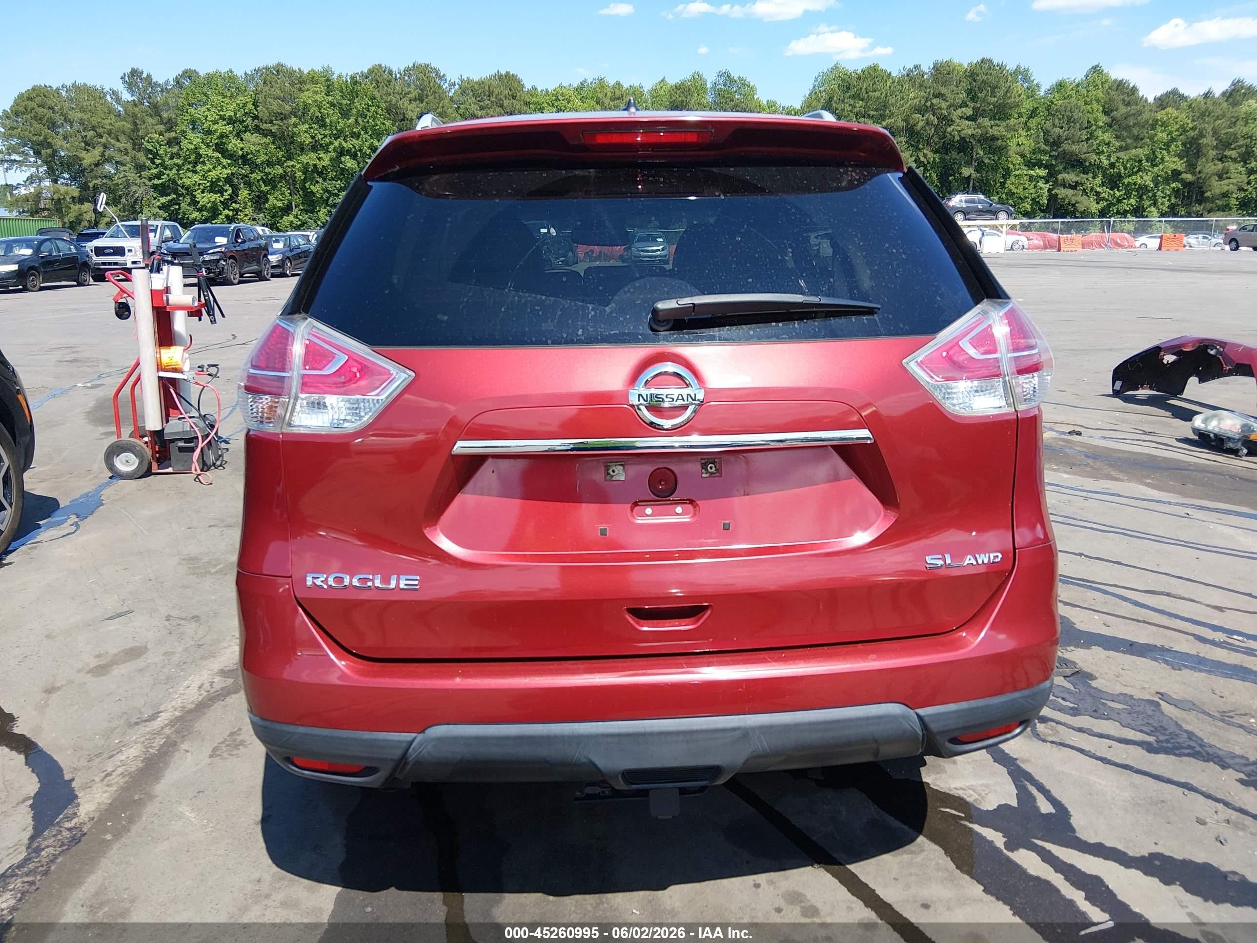 2015 Nissan Rogue Sl Red vin: 5N1AT2MV4FC848852