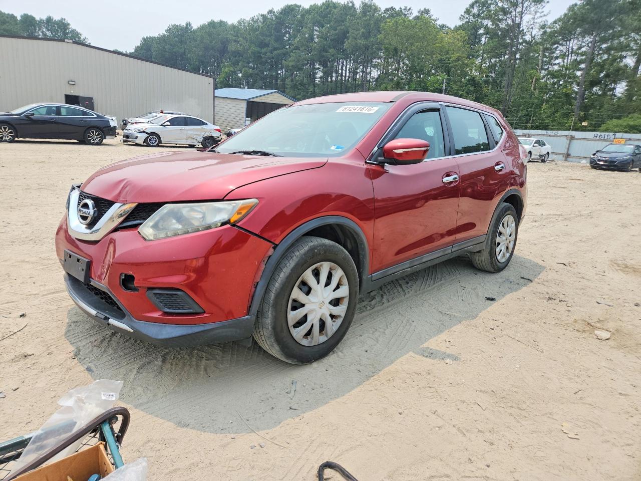2015 Nissan Rogue S Burgundy vin: 5N1AT2MV4FC855283
