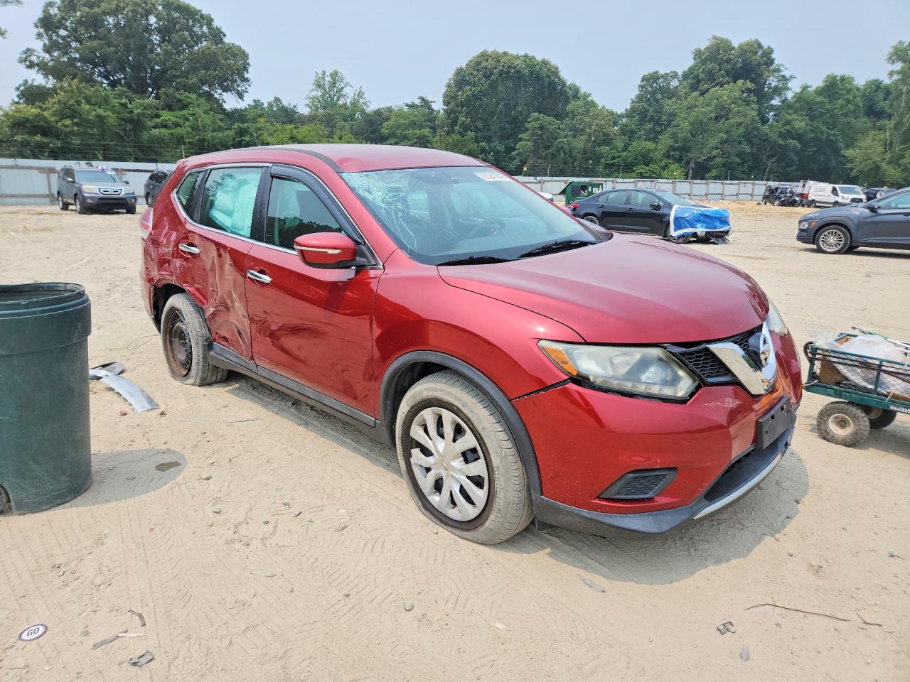 2015 Nissan Rogue S Burgundy vin: 5N1AT2MV4FC855283