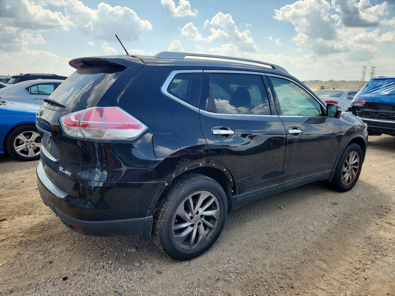 2015 Nissan Rogue Sl Black vin: 5N1AT2MV4FC863223