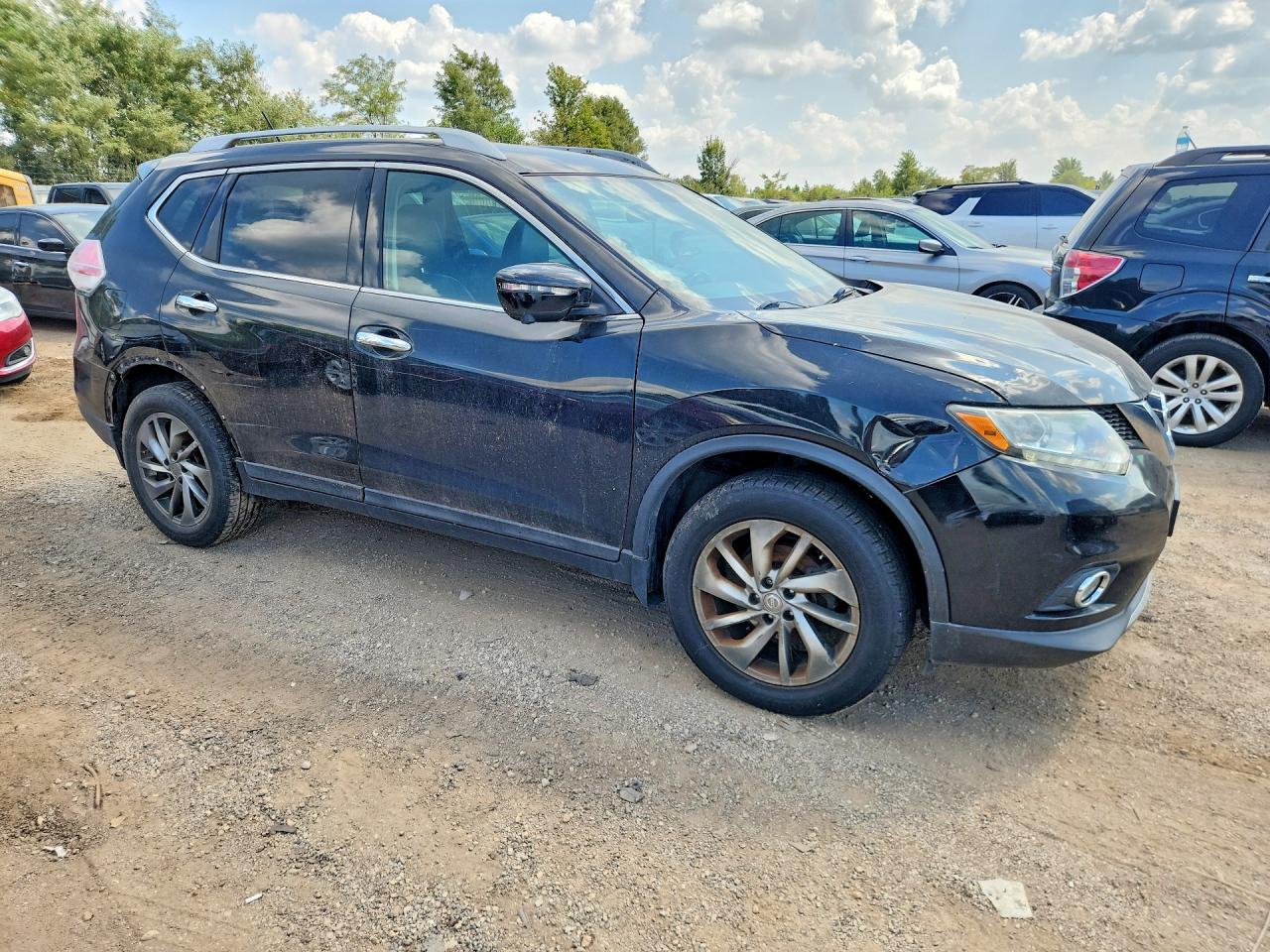 2015 Nissan Rogue Sl Black vin: 5N1AT2MV4FC863223