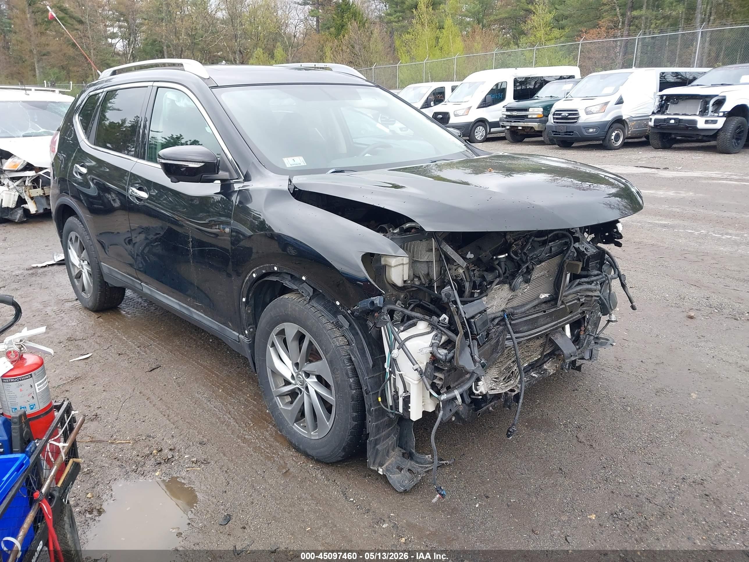 2015 Nissan Rogue Sl Black vin: 5N1AT2MV4FC865862