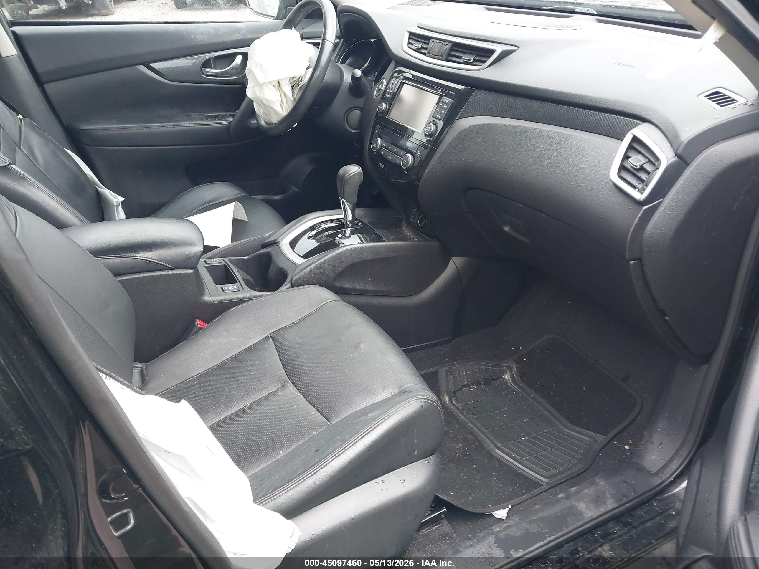 2015 Nissan Rogue Sl Black vin: 5N1AT2MV4FC865862