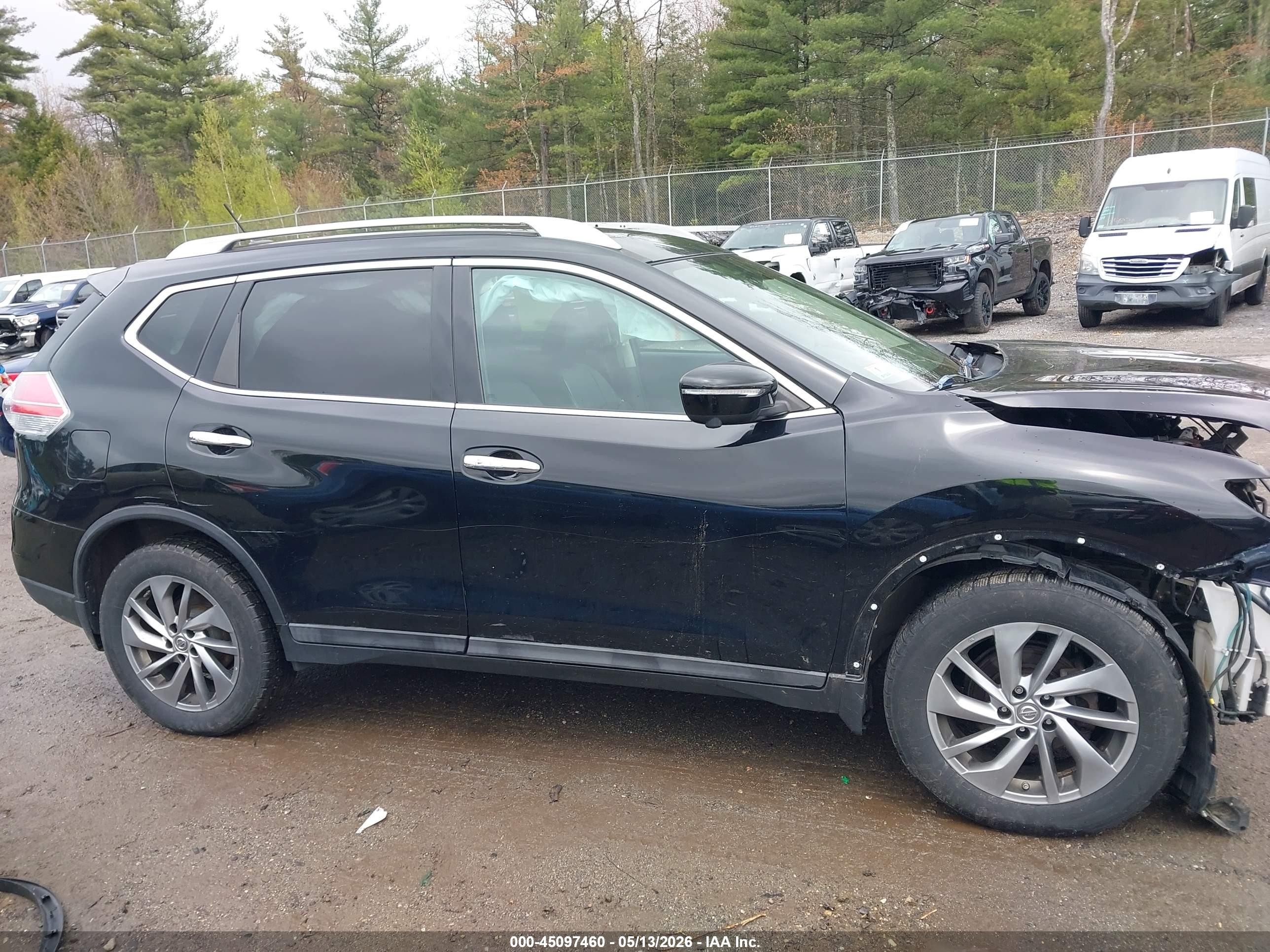 2015 Nissan Rogue Sl Black vin: 5N1AT2MV4FC865862