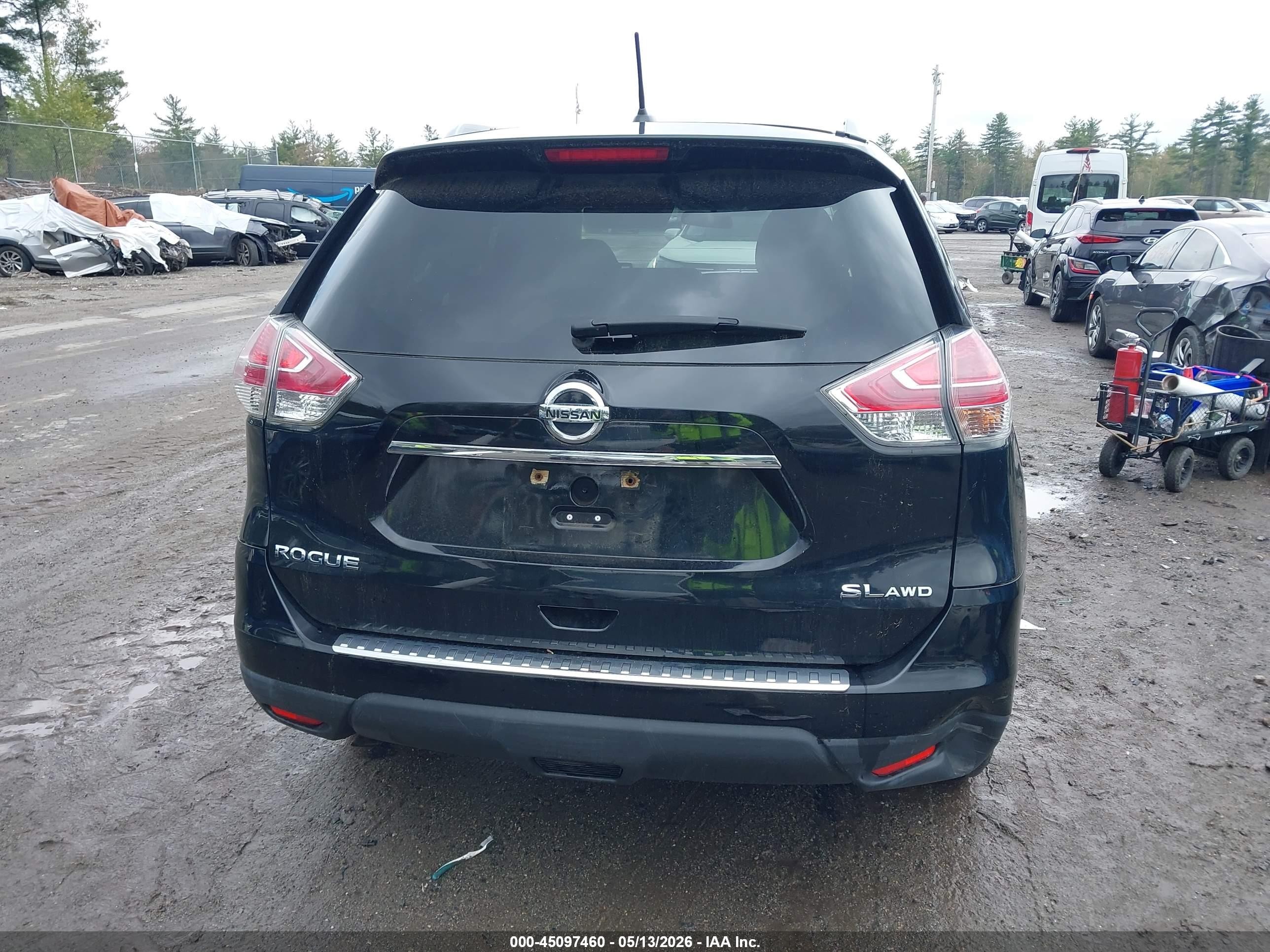 2015 Nissan Rogue Sl Black vin: 5N1AT2MV4FC865862