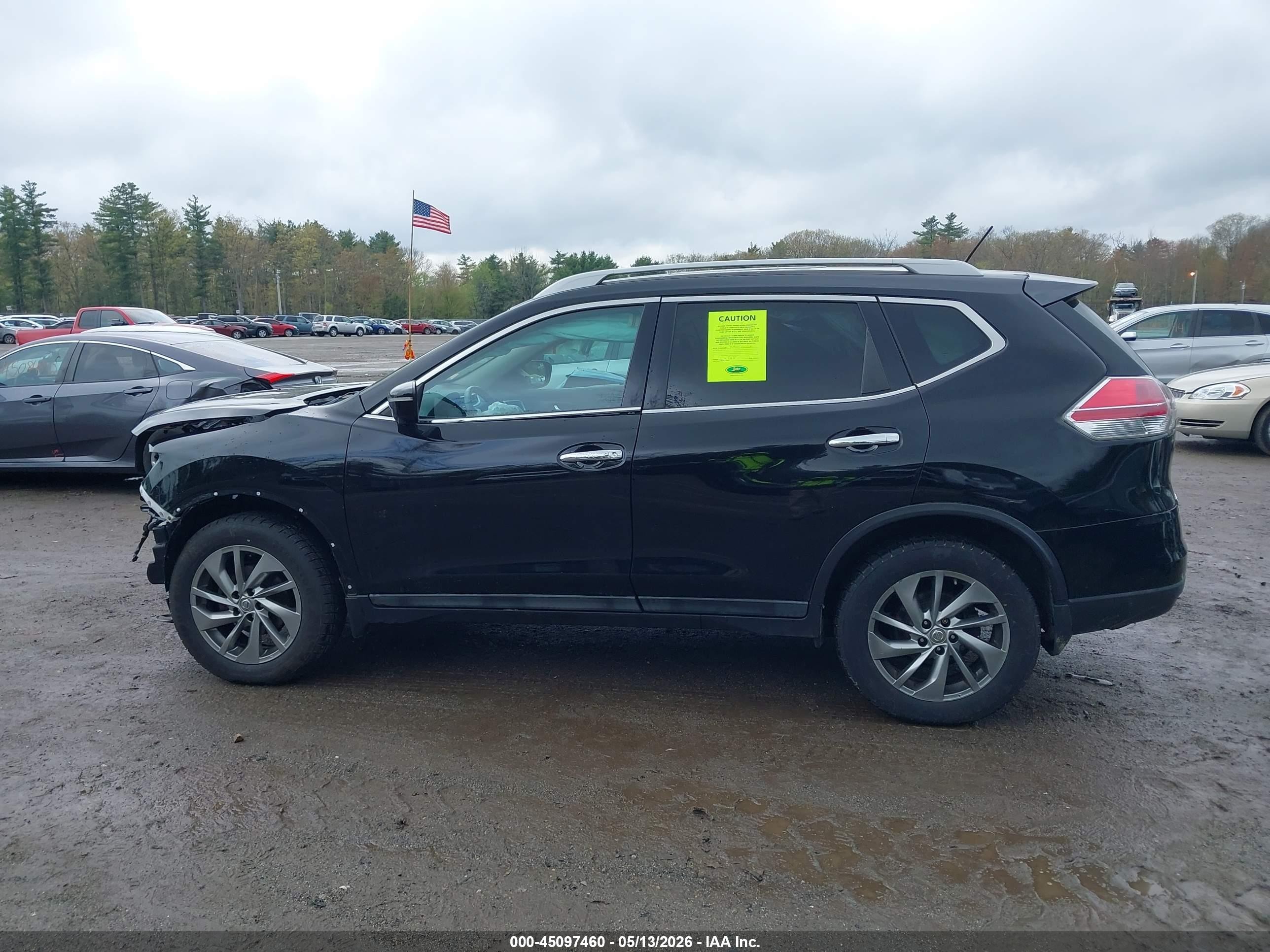 2015 Nissan Rogue Sl Black vin: 5N1AT2MV4FC865862