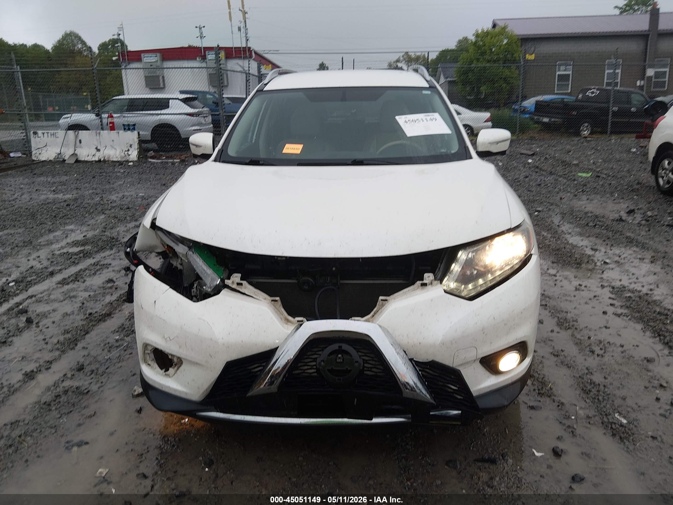 2015 Nissan Rogue Sl White vin: 5N1AT2MV4FC867479