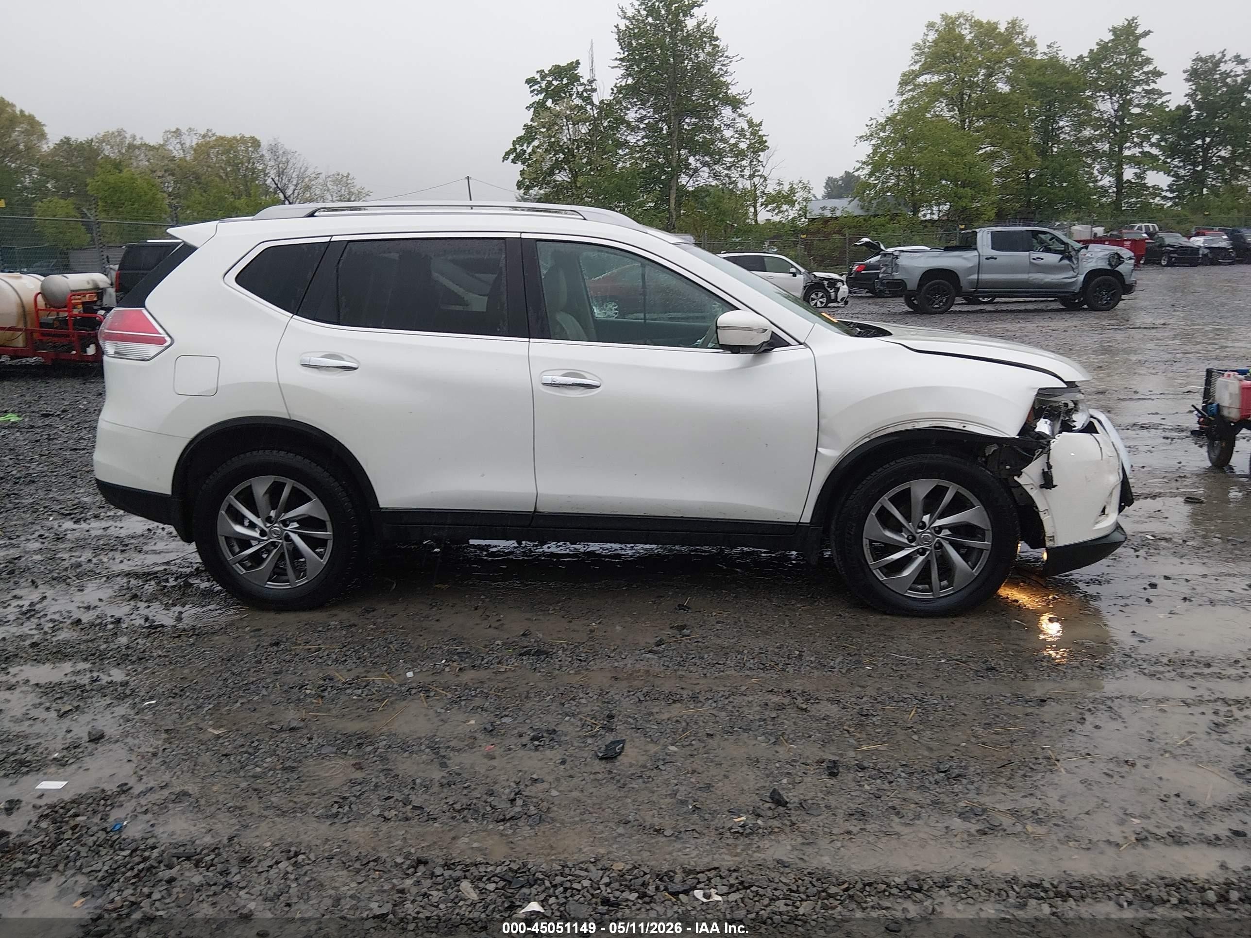 2015 Nissan Rogue Sl White vin: 5N1AT2MV4FC867479