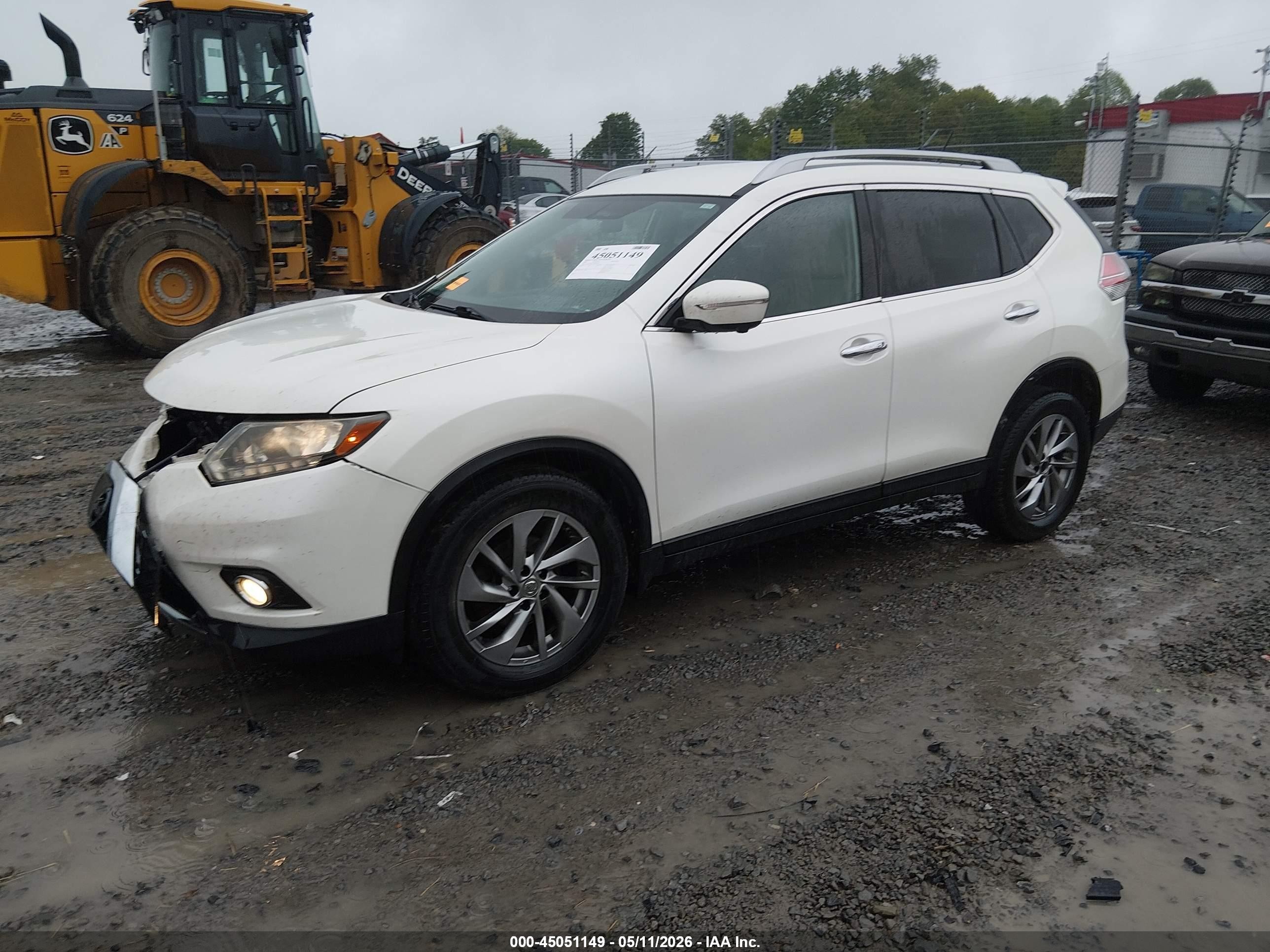 2015 Nissan Rogue Sl White vin: 5N1AT2MV4FC867479