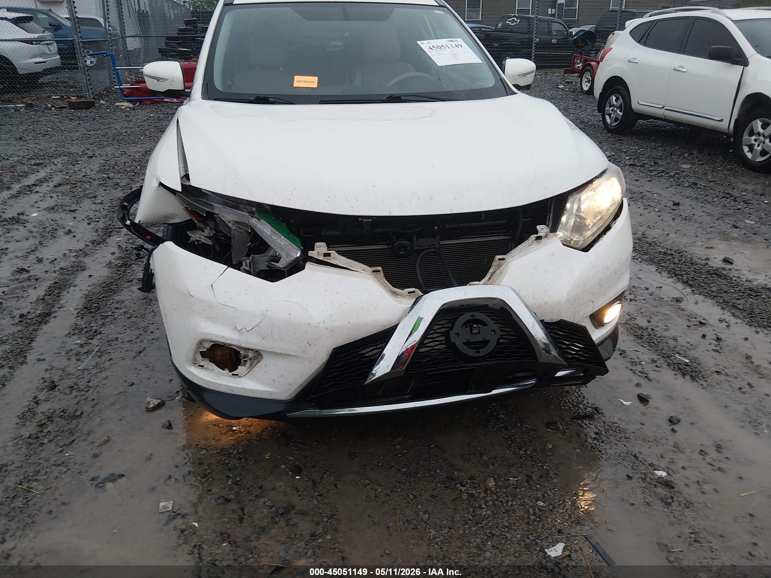 2015 Nissan Rogue Sl White vin: 5N1AT2MV4FC867479