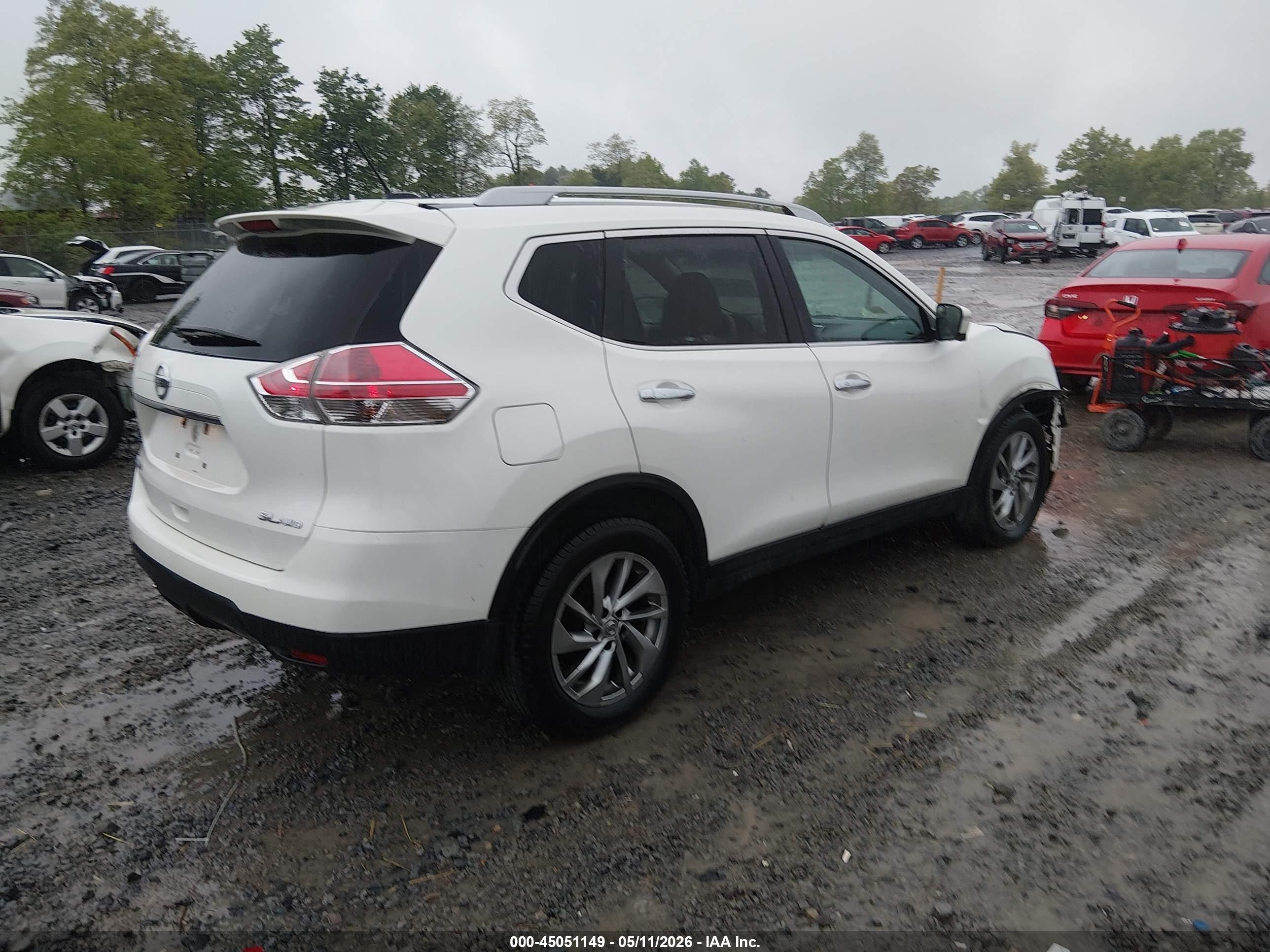 2015 Nissan Rogue Sl White vin: 5N1AT2MV4FC867479