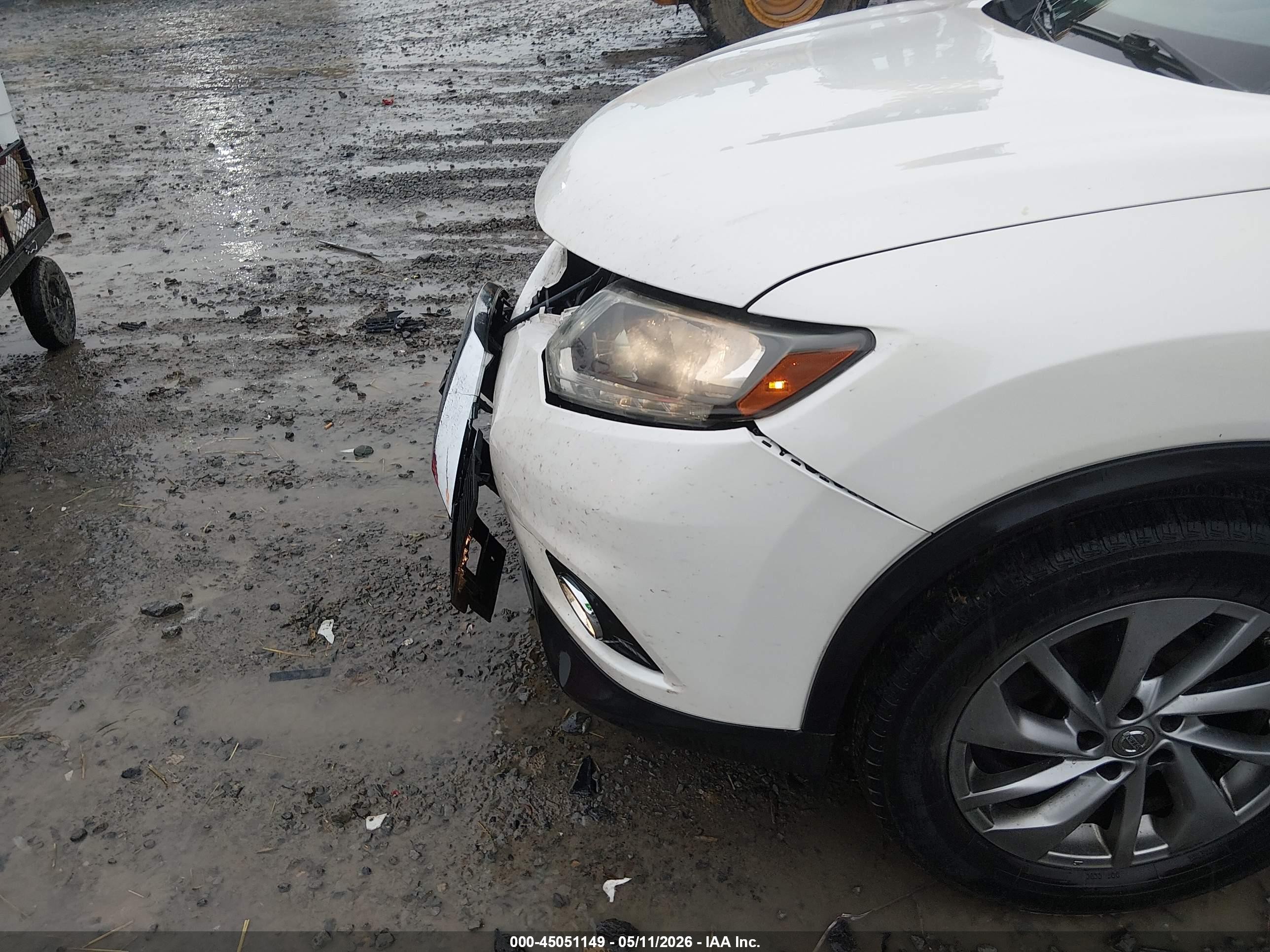 2015 Nissan Rogue Sl White vin: 5N1AT2MV4FC867479