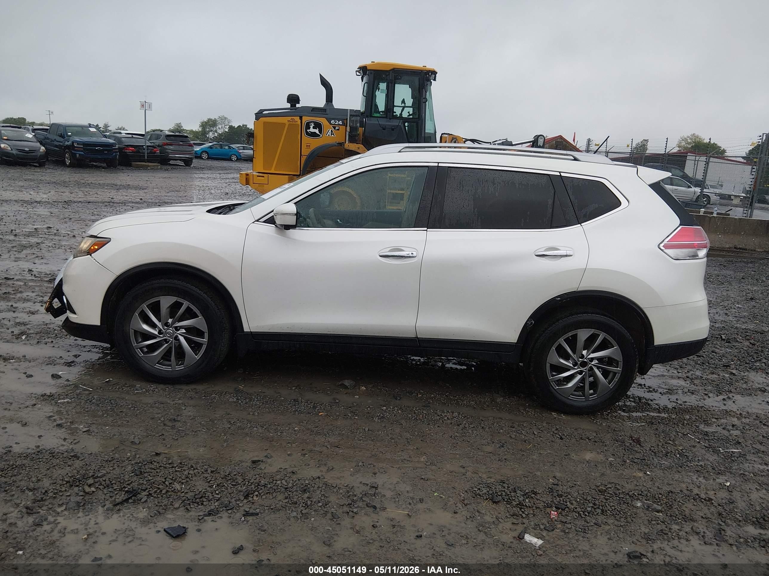 2015 Nissan Rogue Sl White vin: 5N1AT2MV4FC867479