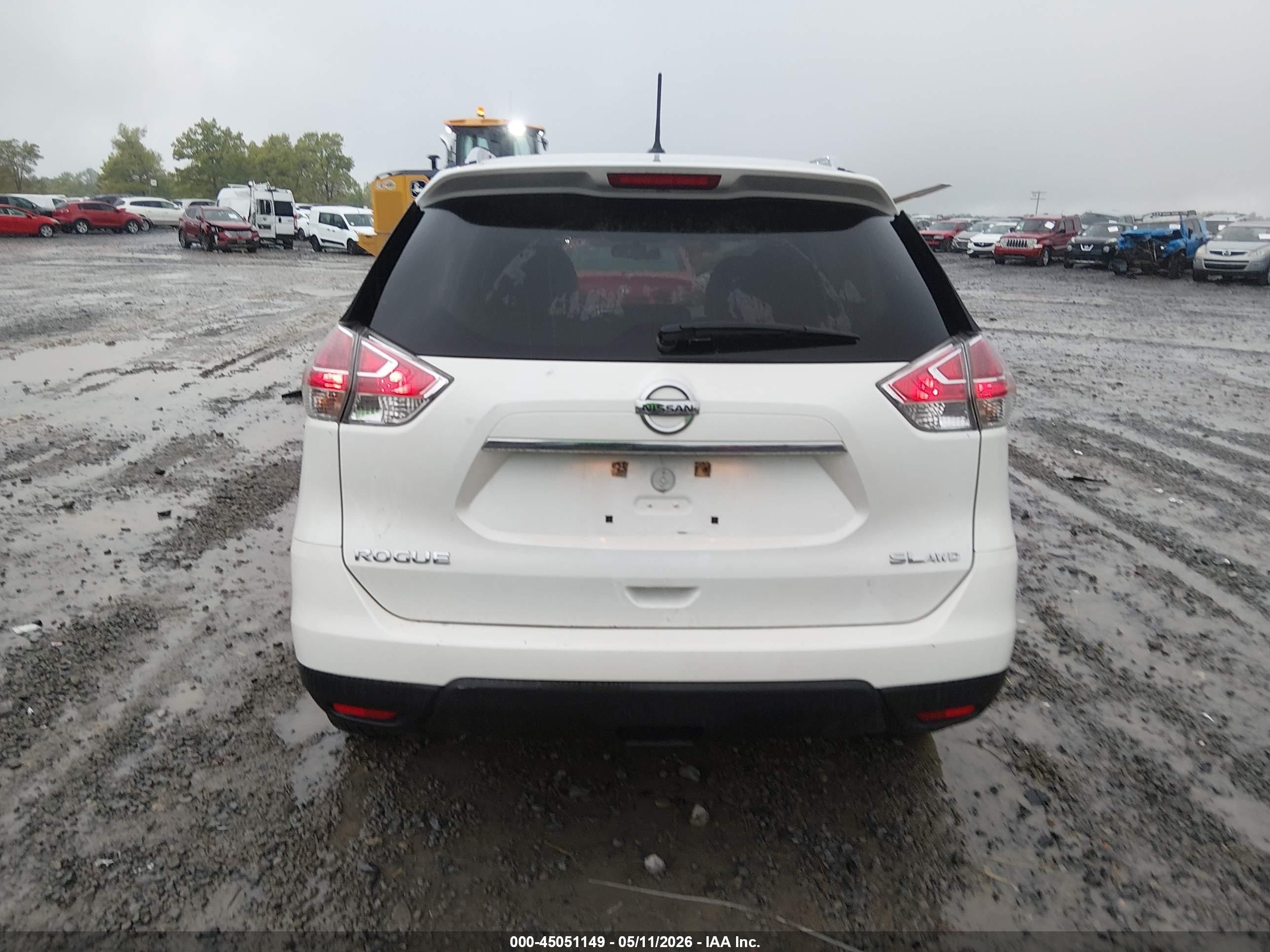 2015 Nissan Rogue Sl White vin: 5N1AT2MV4FC867479
