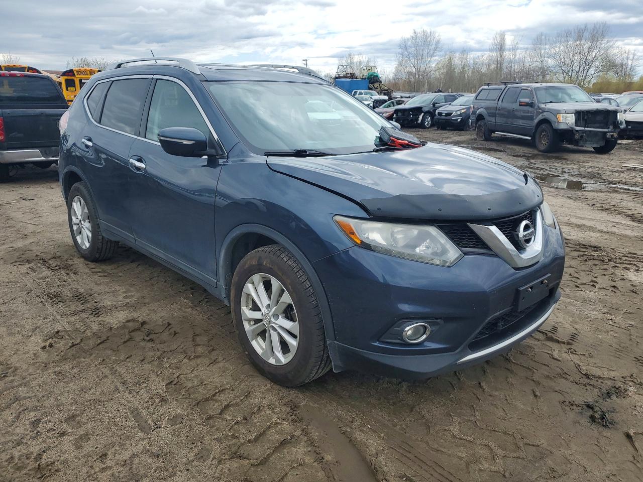 2015 Nissan Rogue S Blue vin: 5N1AT2MV4FC872360