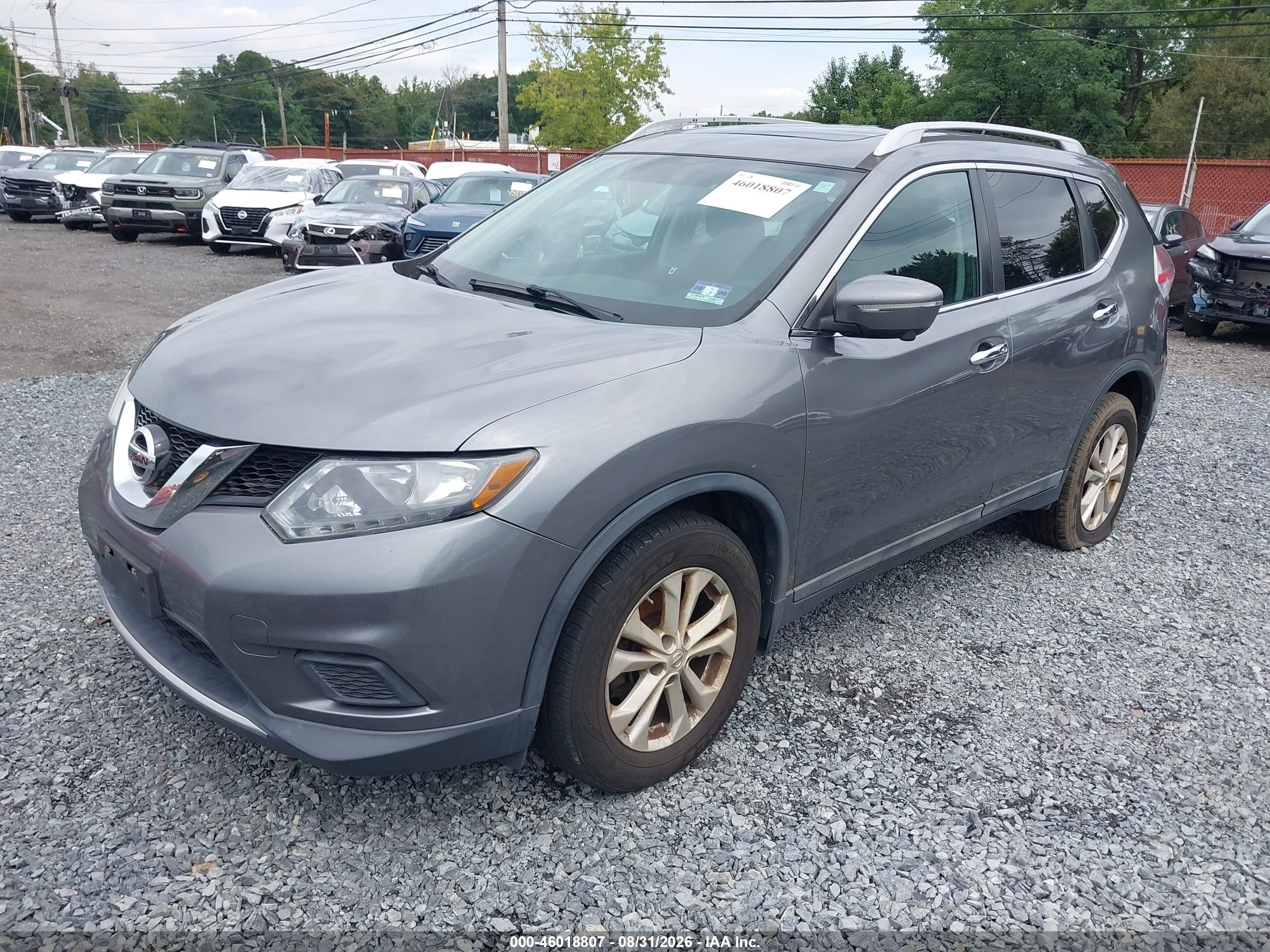 2015 Nissan Rogue Sv Серый vin: 5N1AT2MV4FC877316