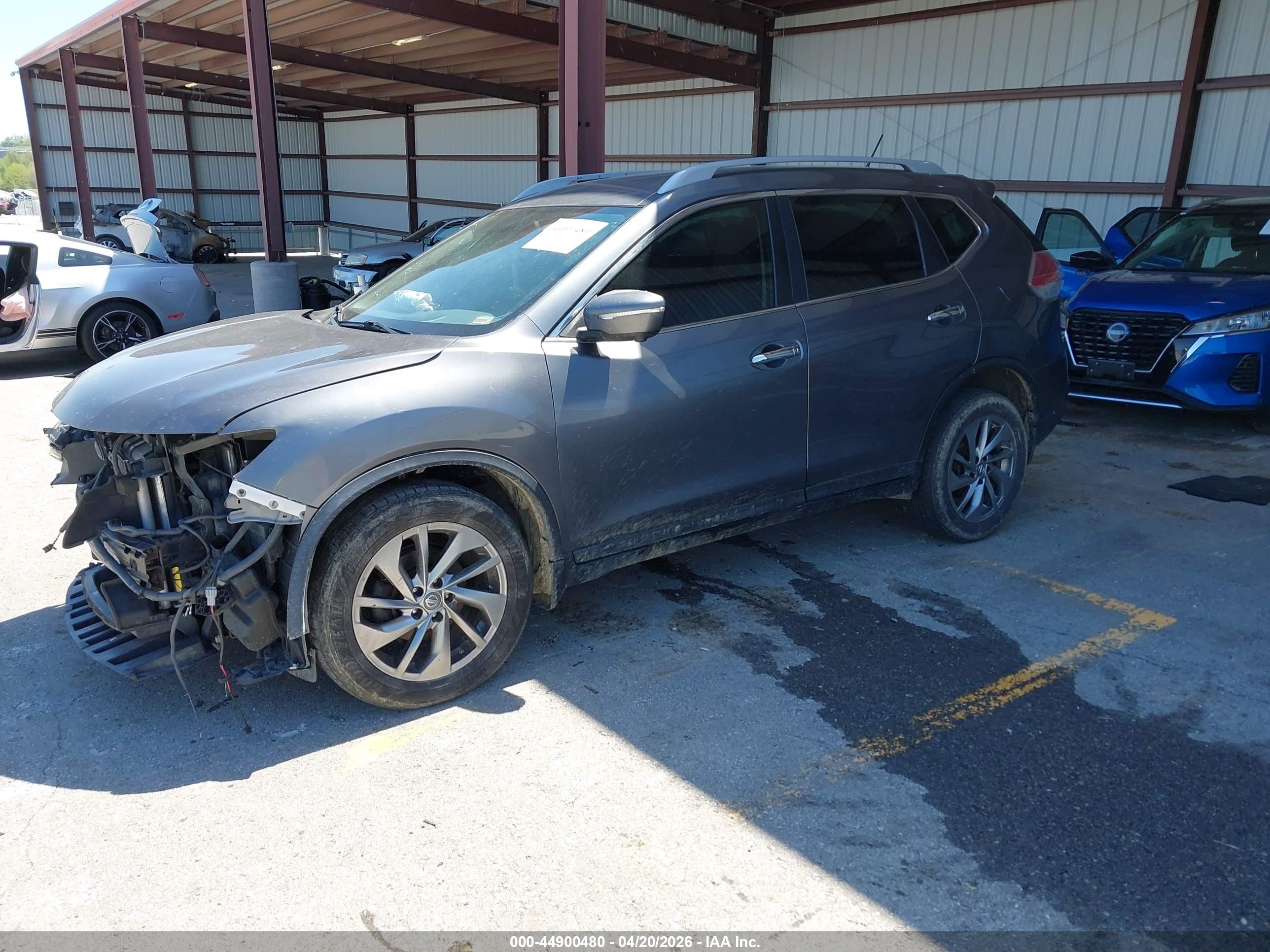 2015 Nissan Rogue Sl Серый vin: 5N1AT2MV4FC878868