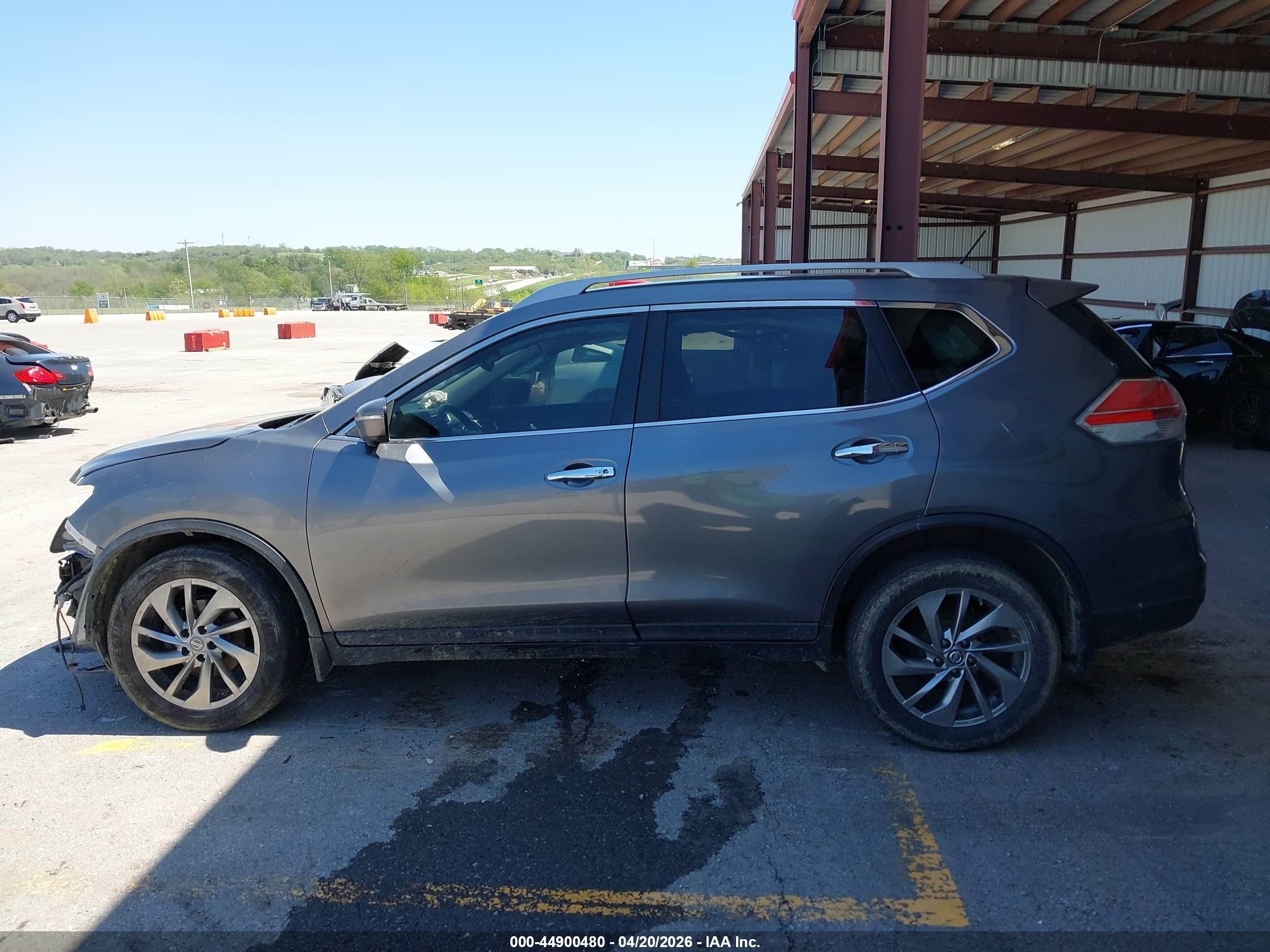 2015 Nissan Rogue Sl Серый vin: 5N1AT2MV4FC878868