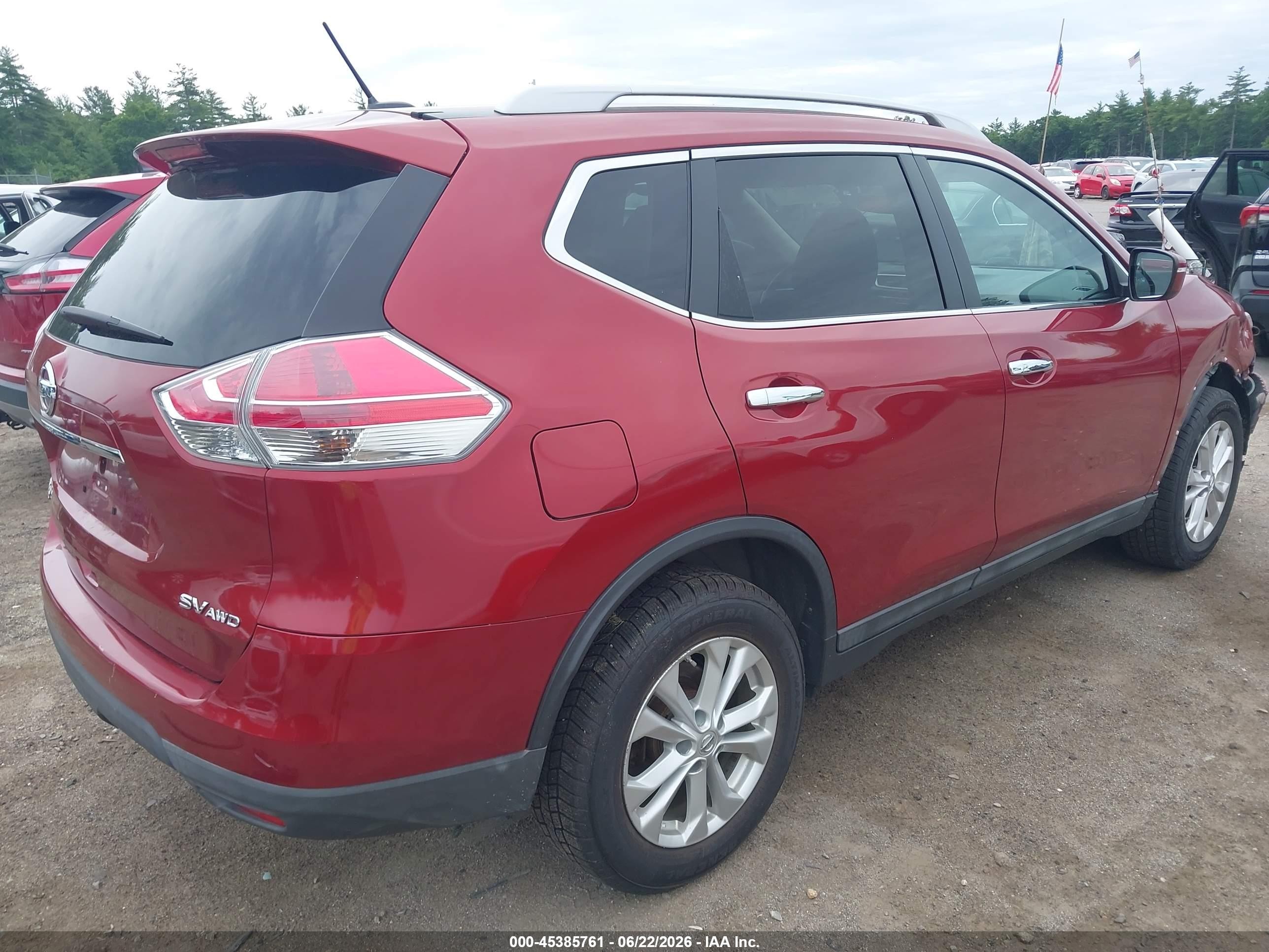 2015 Nissan Rogue Sv Red vin: 5N1AT2MV4FC883682