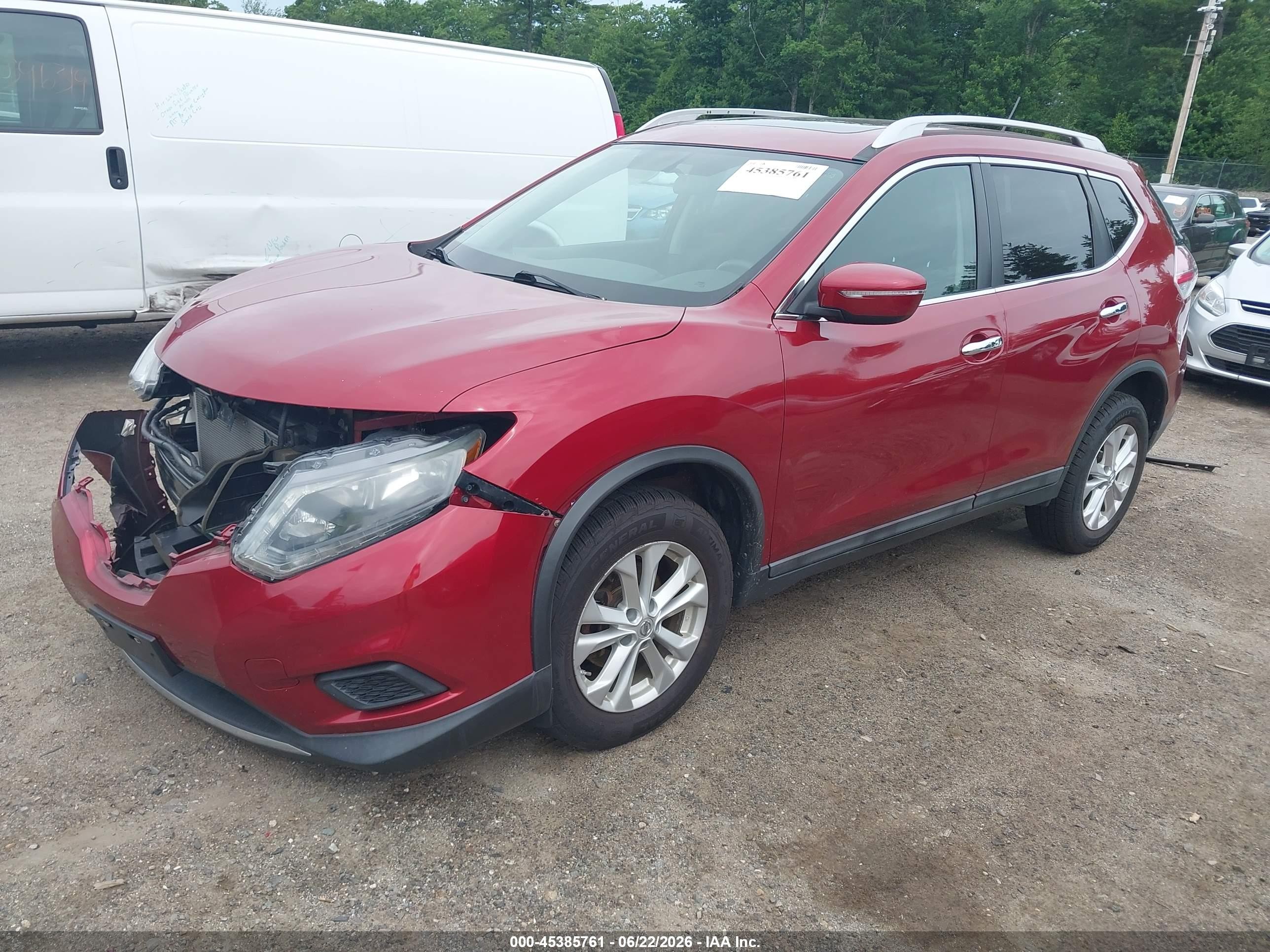 2015 Nissan Rogue Sv Red vin: 5N1AT2MV4FC883682