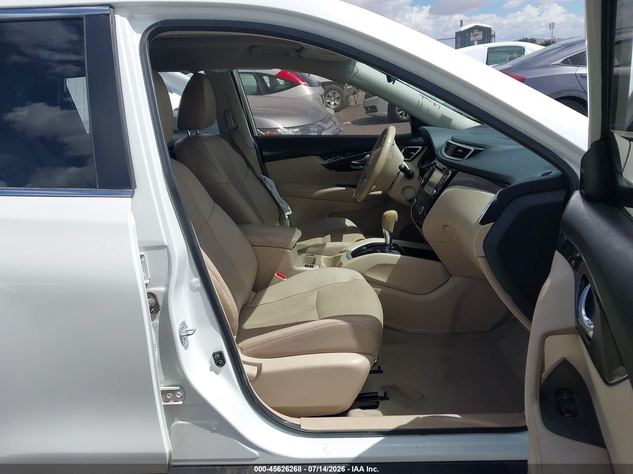 2015 Nissan Rogue Sl White vin: 5N1AT2MV4FC895556