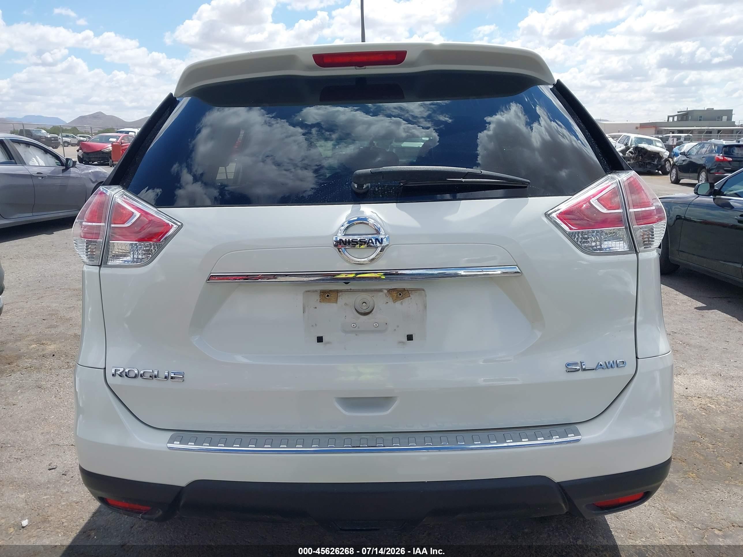 2015 Nissan Rogue Sl White vin: 5N1AT2MV4FC895556
