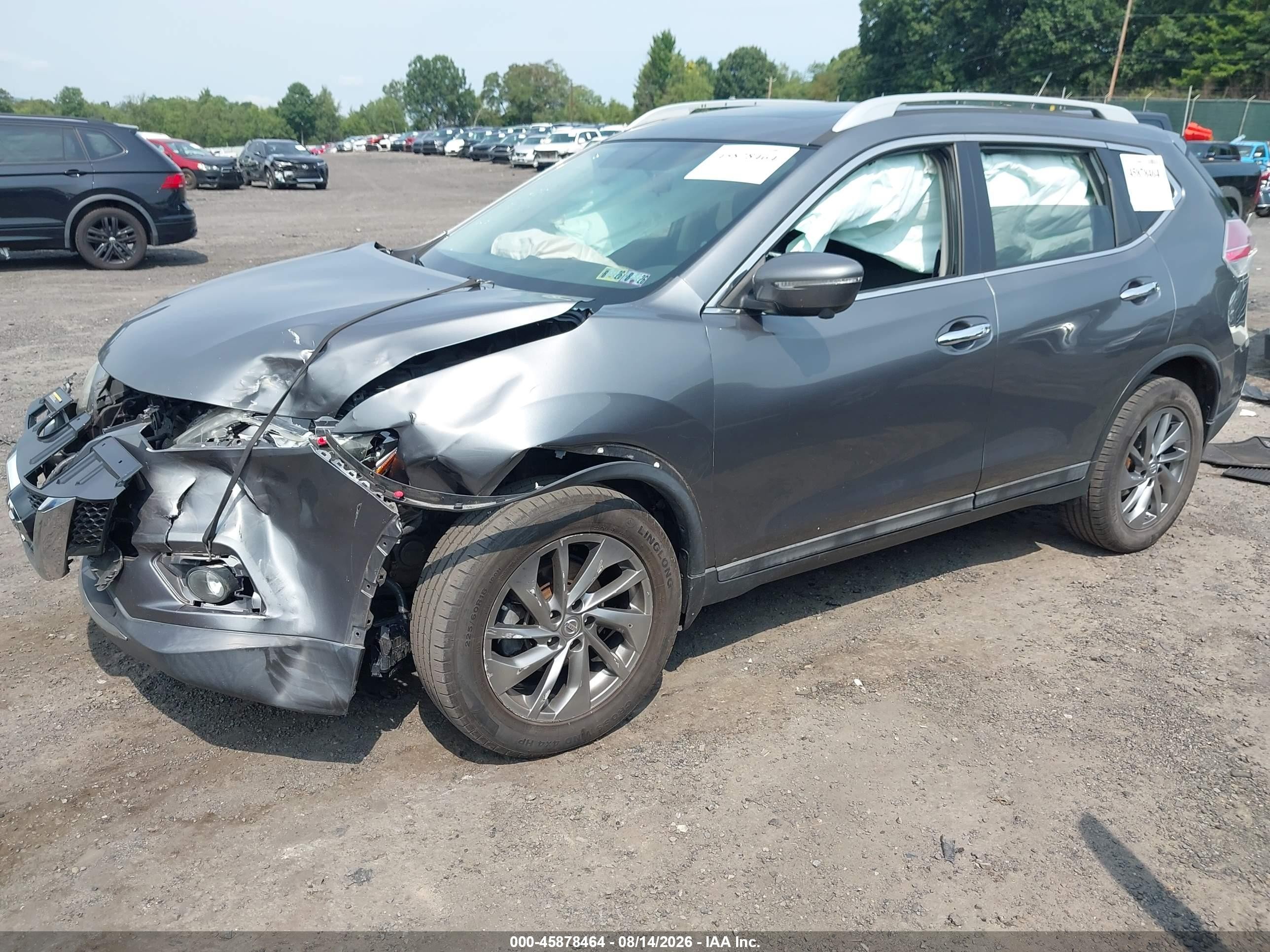 2015 Nissan Rogue Sl Silver vin: 5N1AT2MV4FC897260