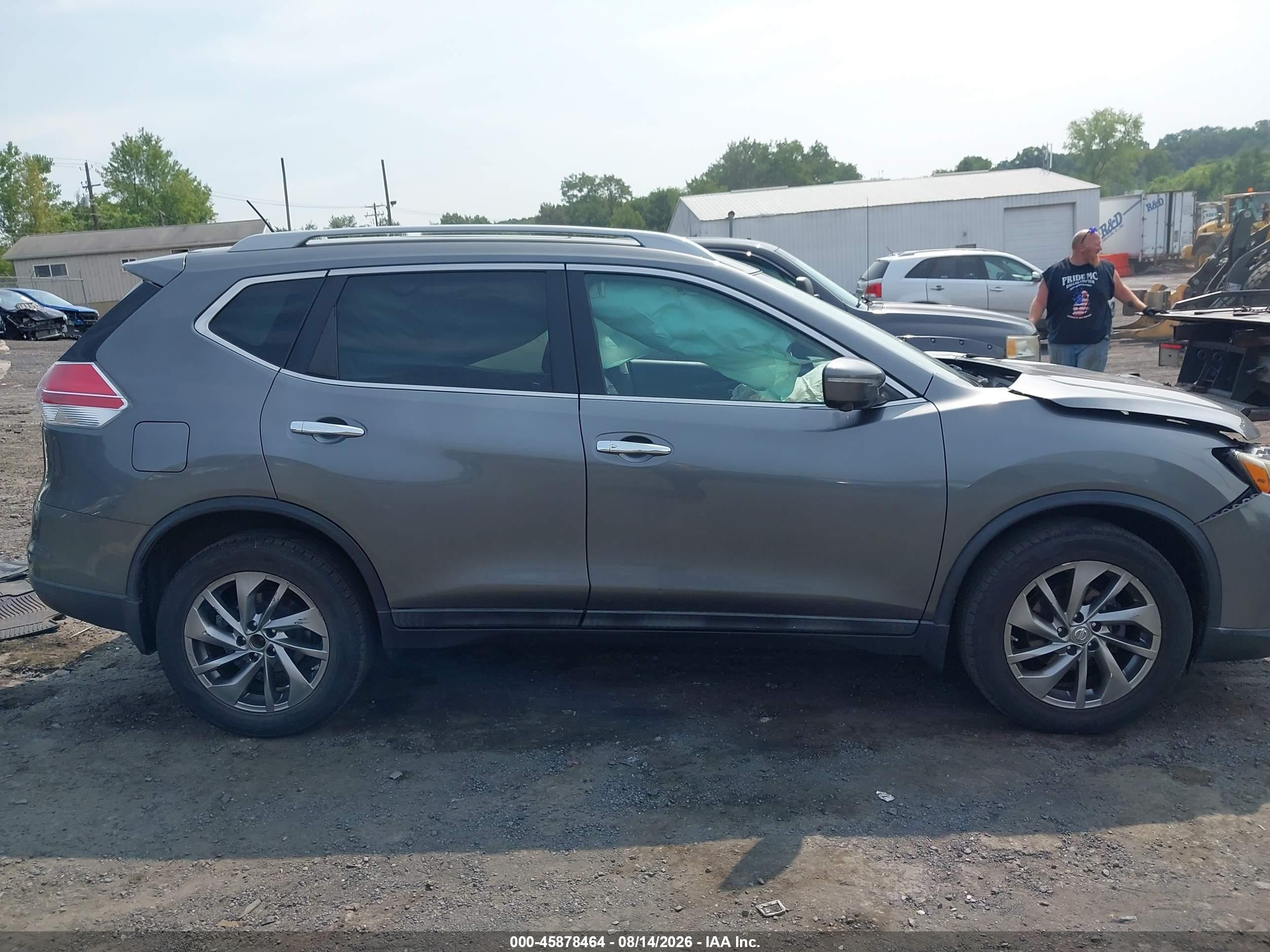 2015 Nissan Rogue Sl Silver vin: 5N1AT2MV4FC897260