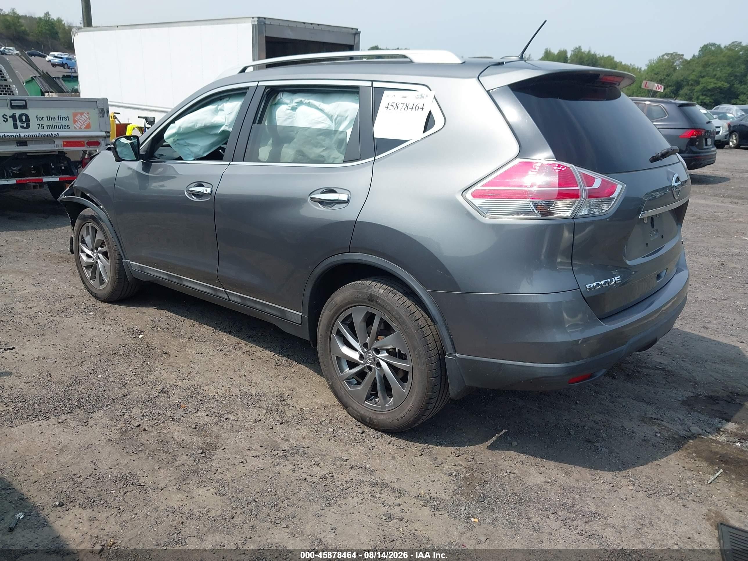 2015 Nissan Rogue Sl Silver vin: 5N1AT2MV4FC897260