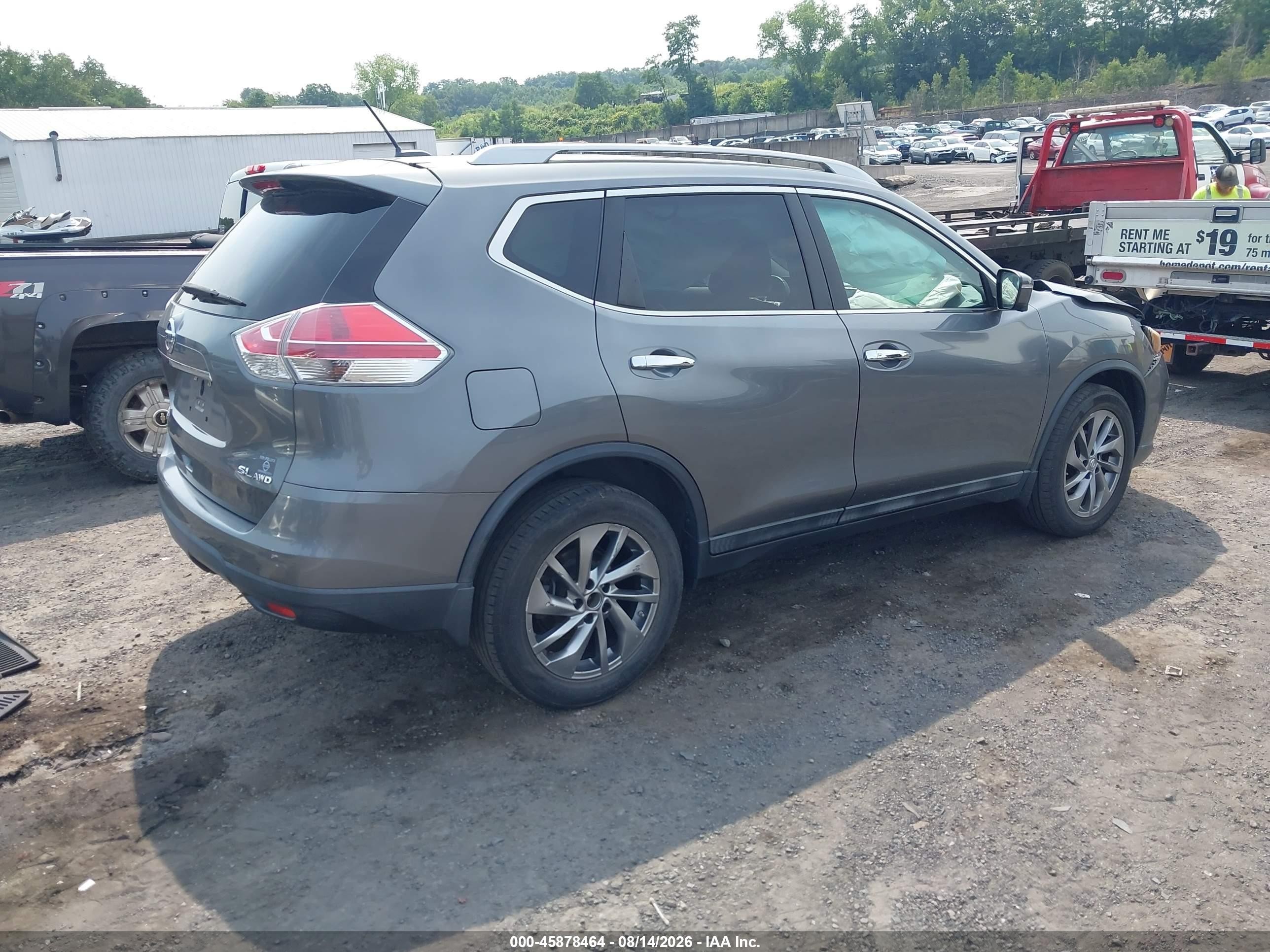 2015 Nissan Rogue Sl Silver vin: 5N1AT2MV4FC897260