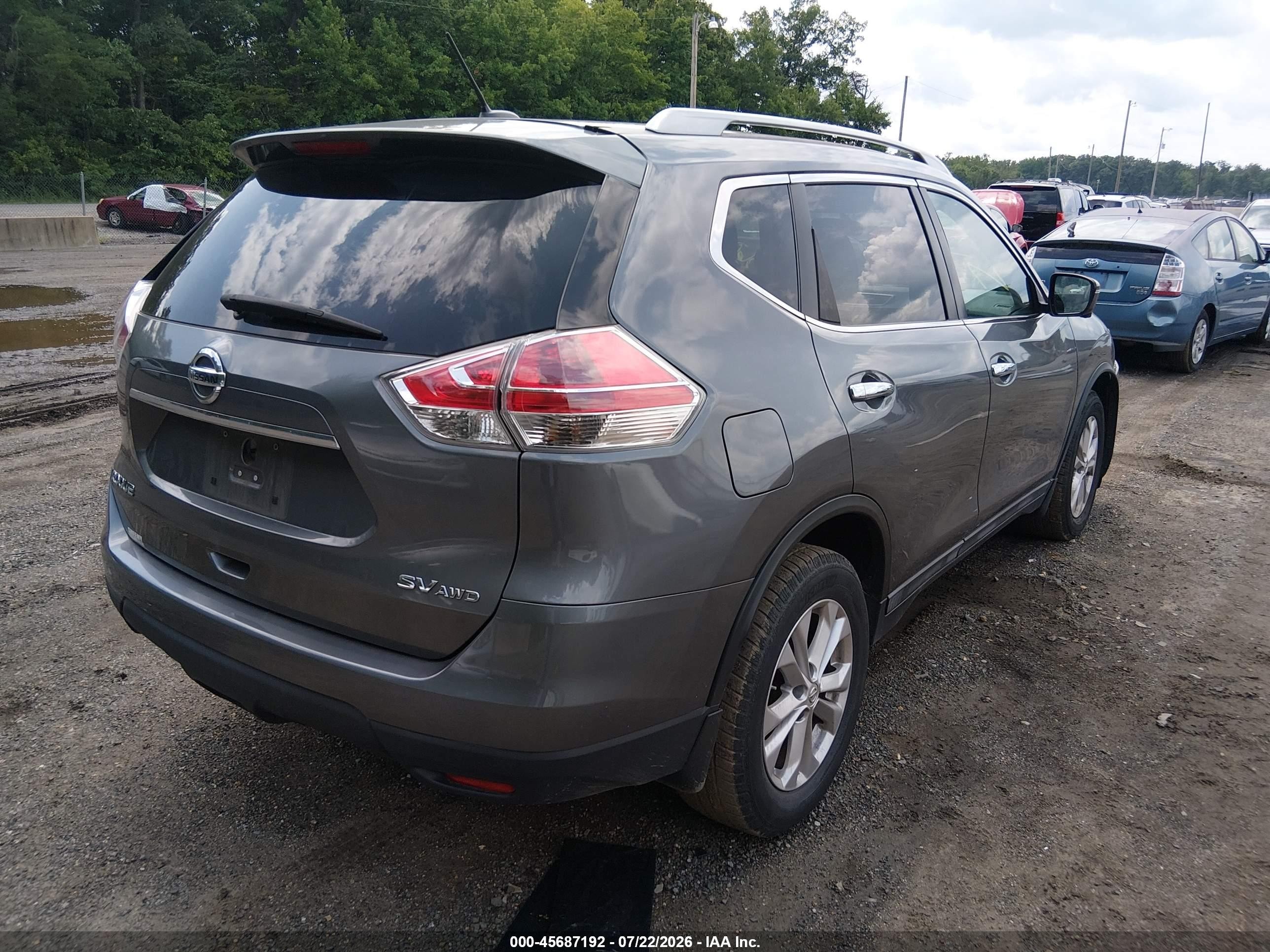 2015 Nissan Rogue Sv Gray vin: 5N1AT2MV4FC923386