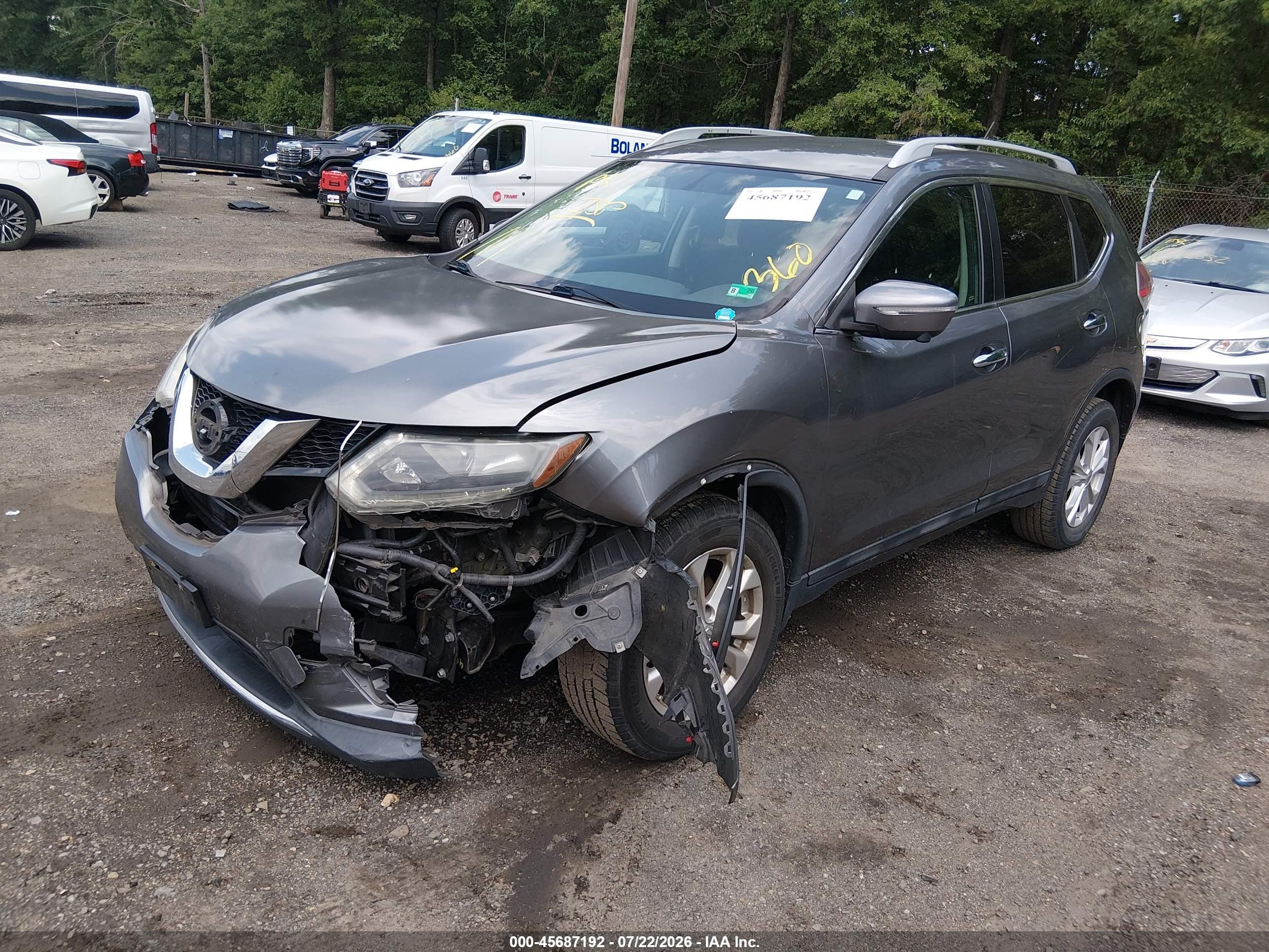 2015 Nissan Rogue Sv Gray vin: 5N1AT2MV4FC923386