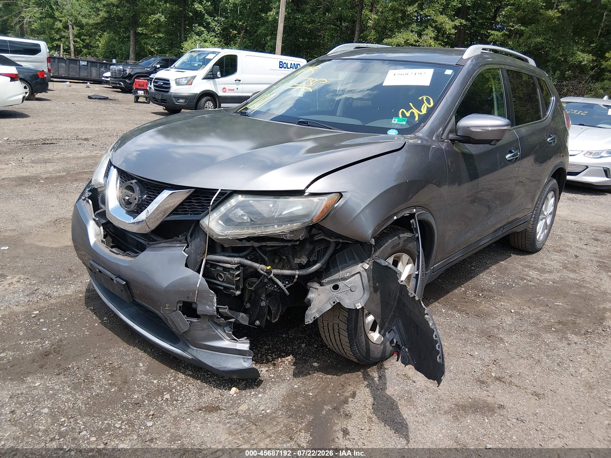 2015 Nissan Rogue Sv Gray vin: 5N1AT2MV4FC923386