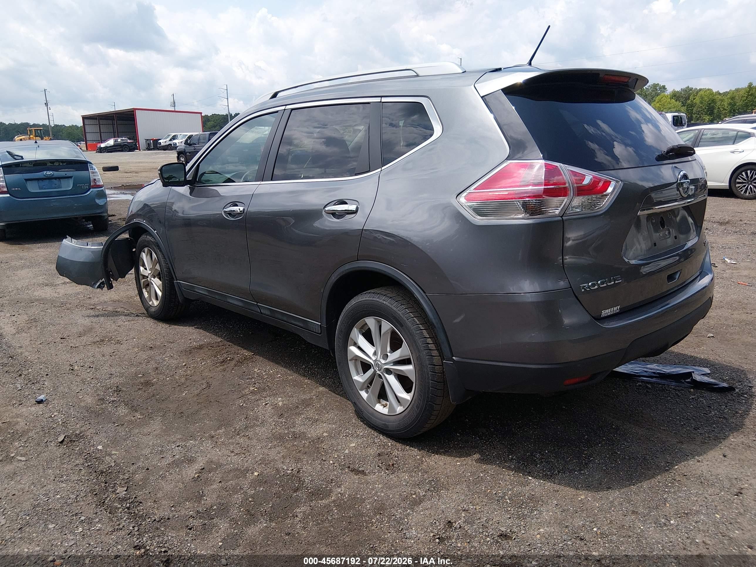 2015 Nissan Rogue Sv Gray vin: 5N1AT2MV4FC923386