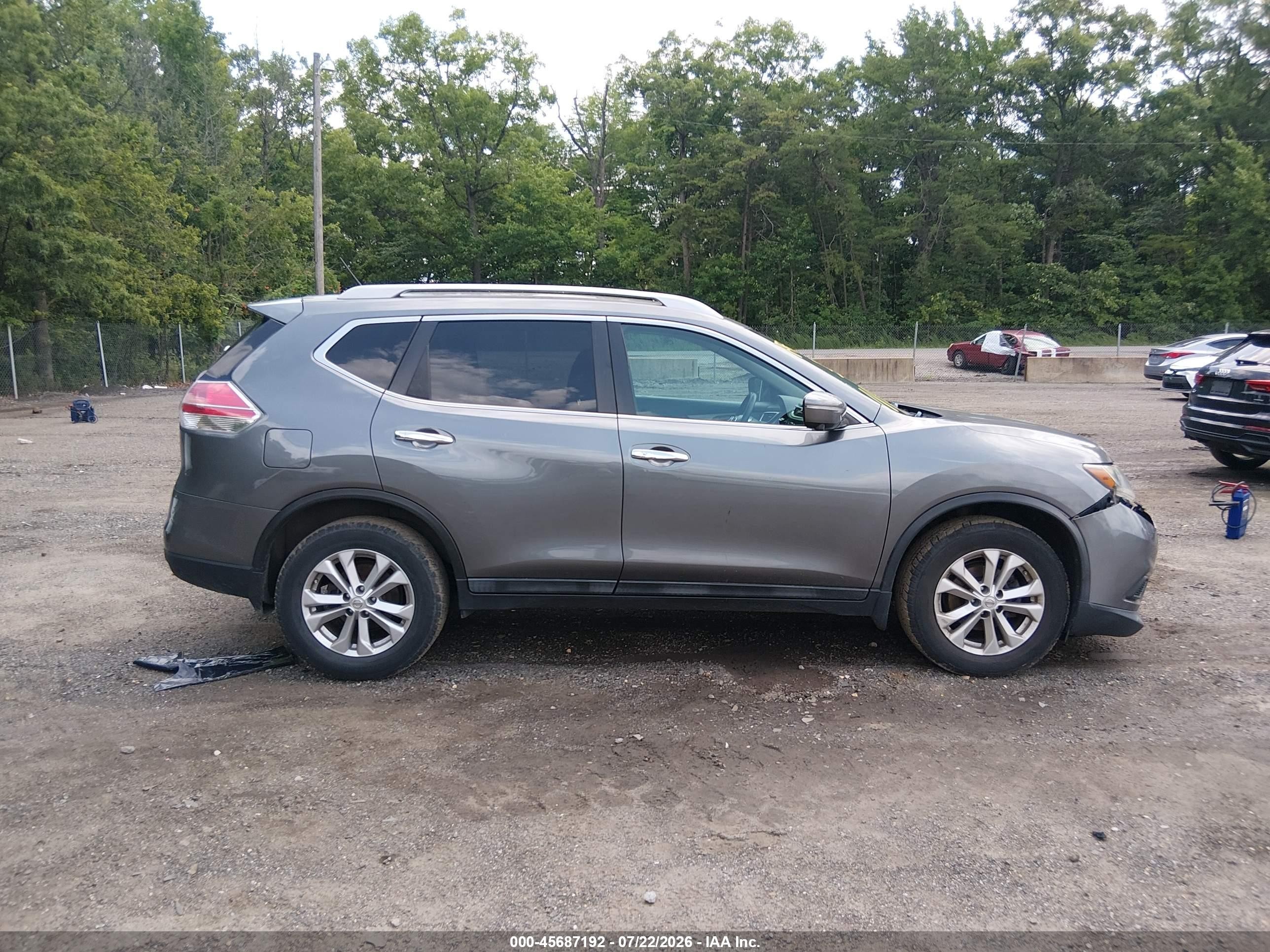 2015 Nissan Rogue Sv Gray vin: 5N1AT2MV4FC923386