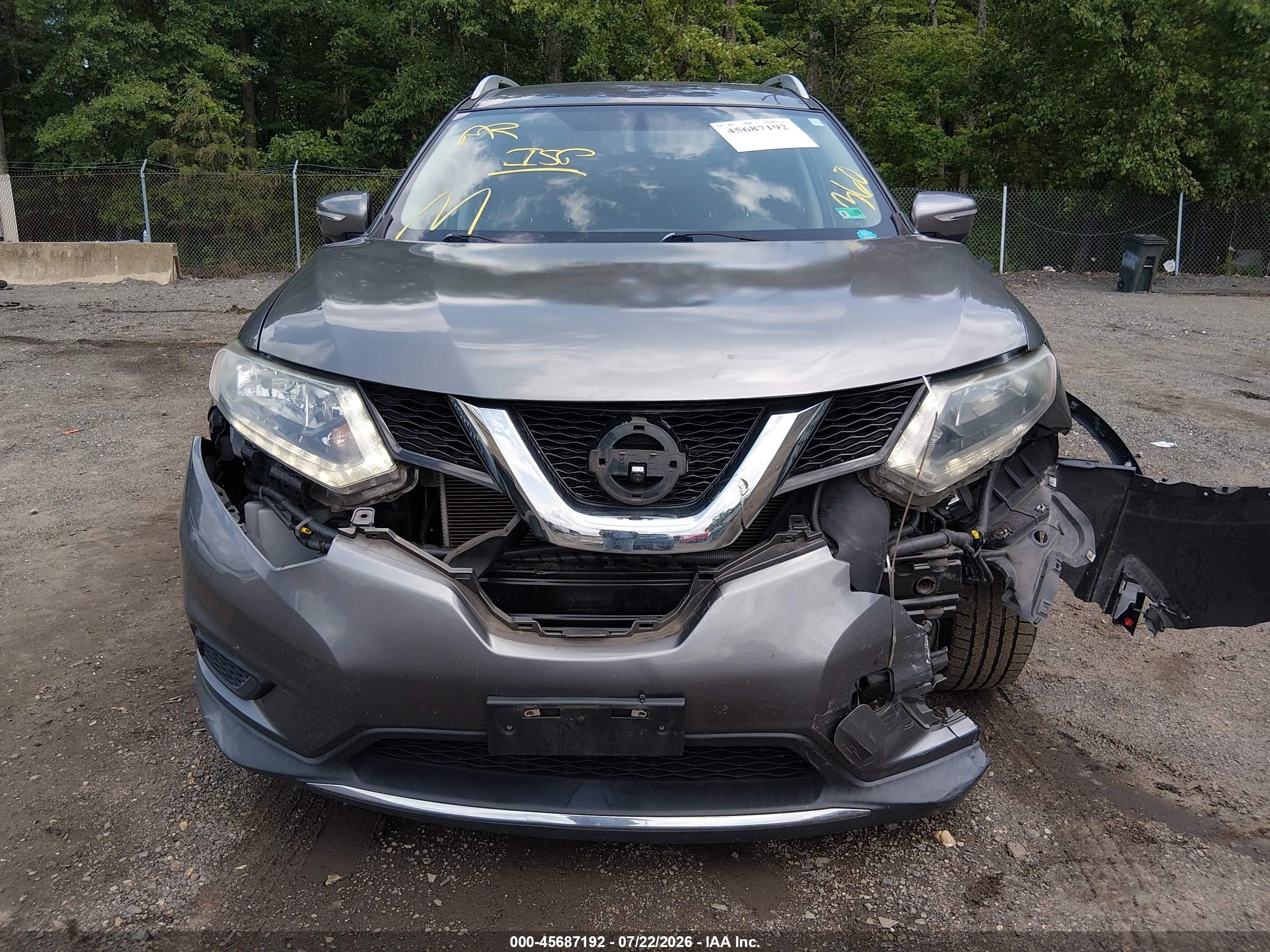 2015 Nissan Rogue Sv Gray vin: 5N1AT2MV4FC923386