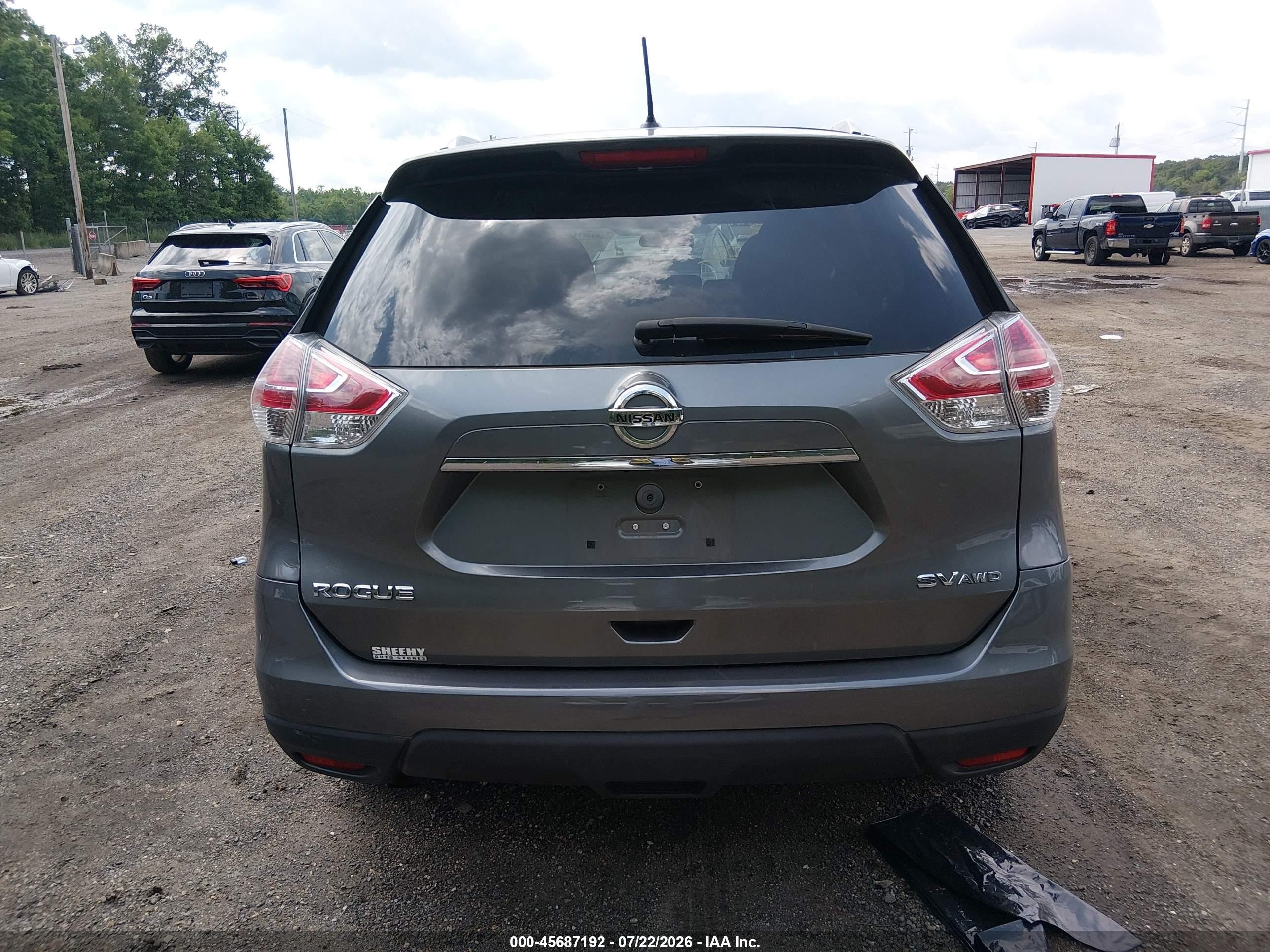 2015 Nissan Rogue Sv Gray vin: 5N1AT2MV4FC923386