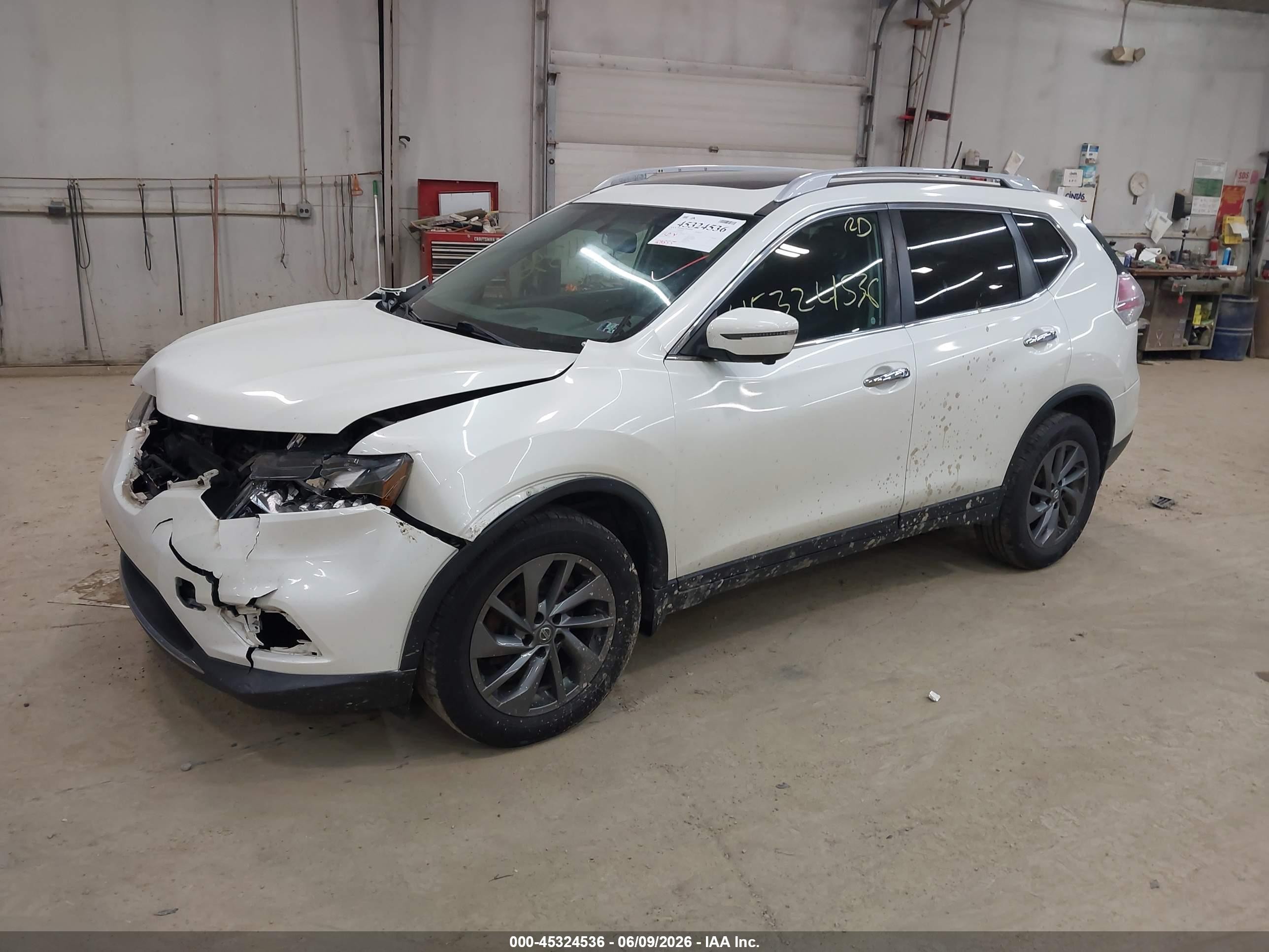 2016 Nissan Rogue Sl White vin: 5N1AT2MV4GC767481