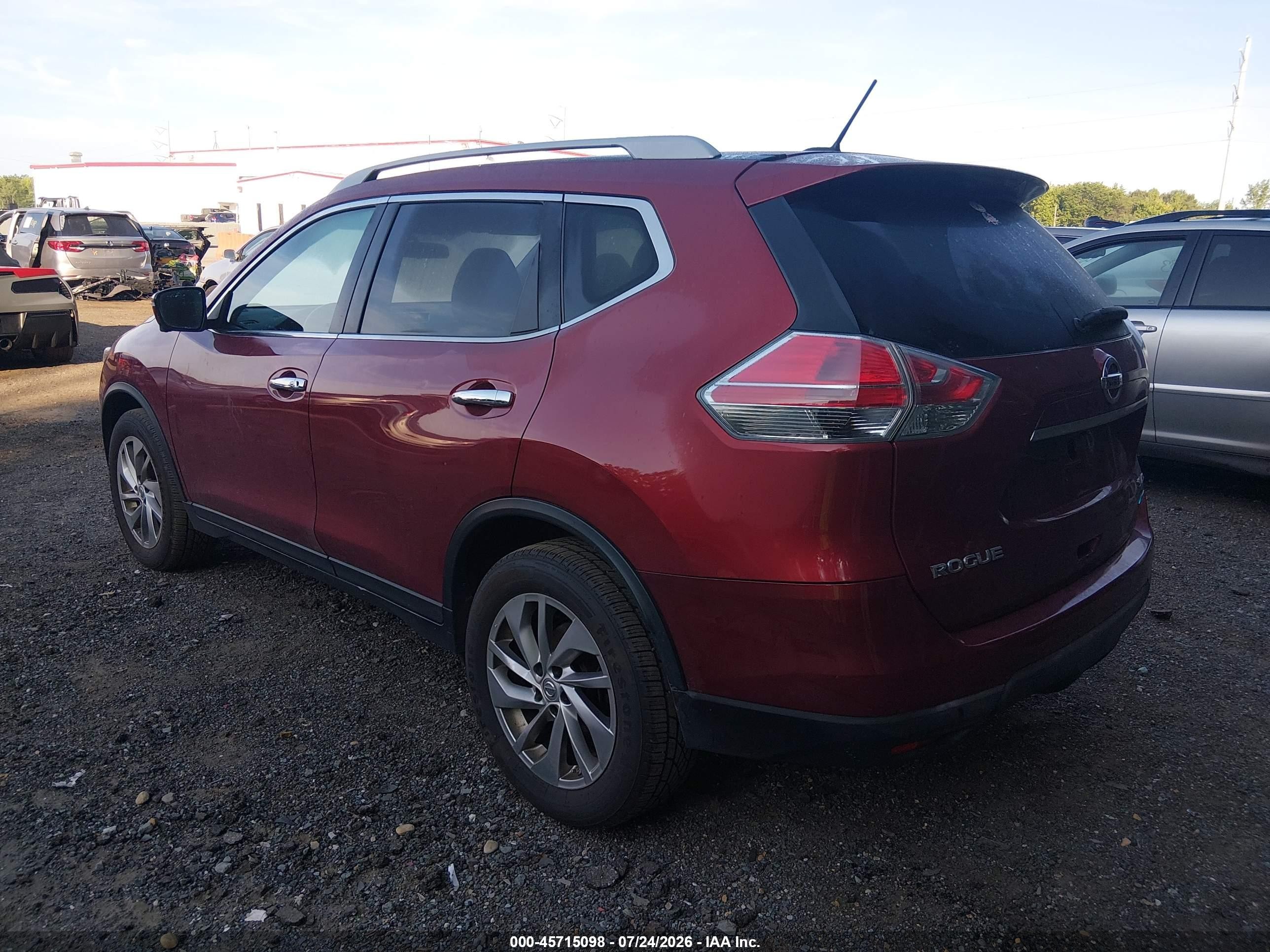 2014 Nissan Rogue Sl Red vin: 5N1AT2MV5EC763744