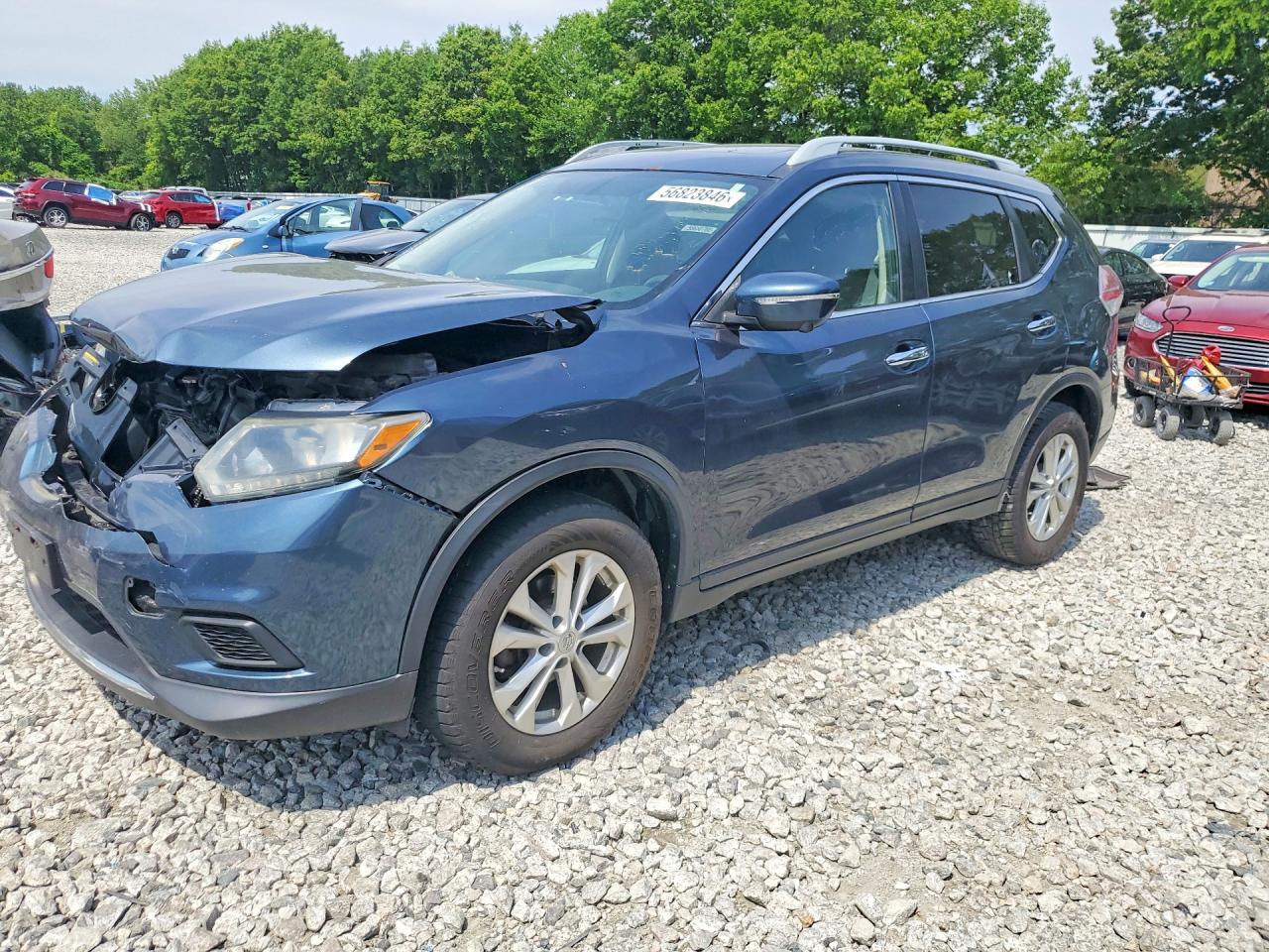 2014 Nissan Rogue Sv Blue vin: 5N1AT2MV5EC772637