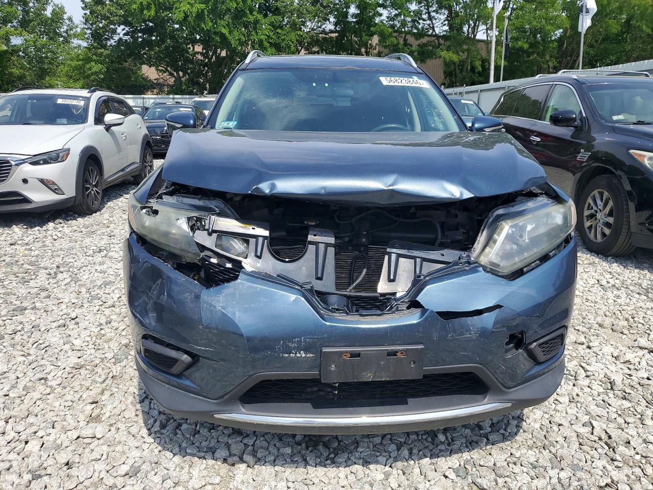 2014 Nissan Rogue Sv Blue vin: 5N1AT2MV5EC772637