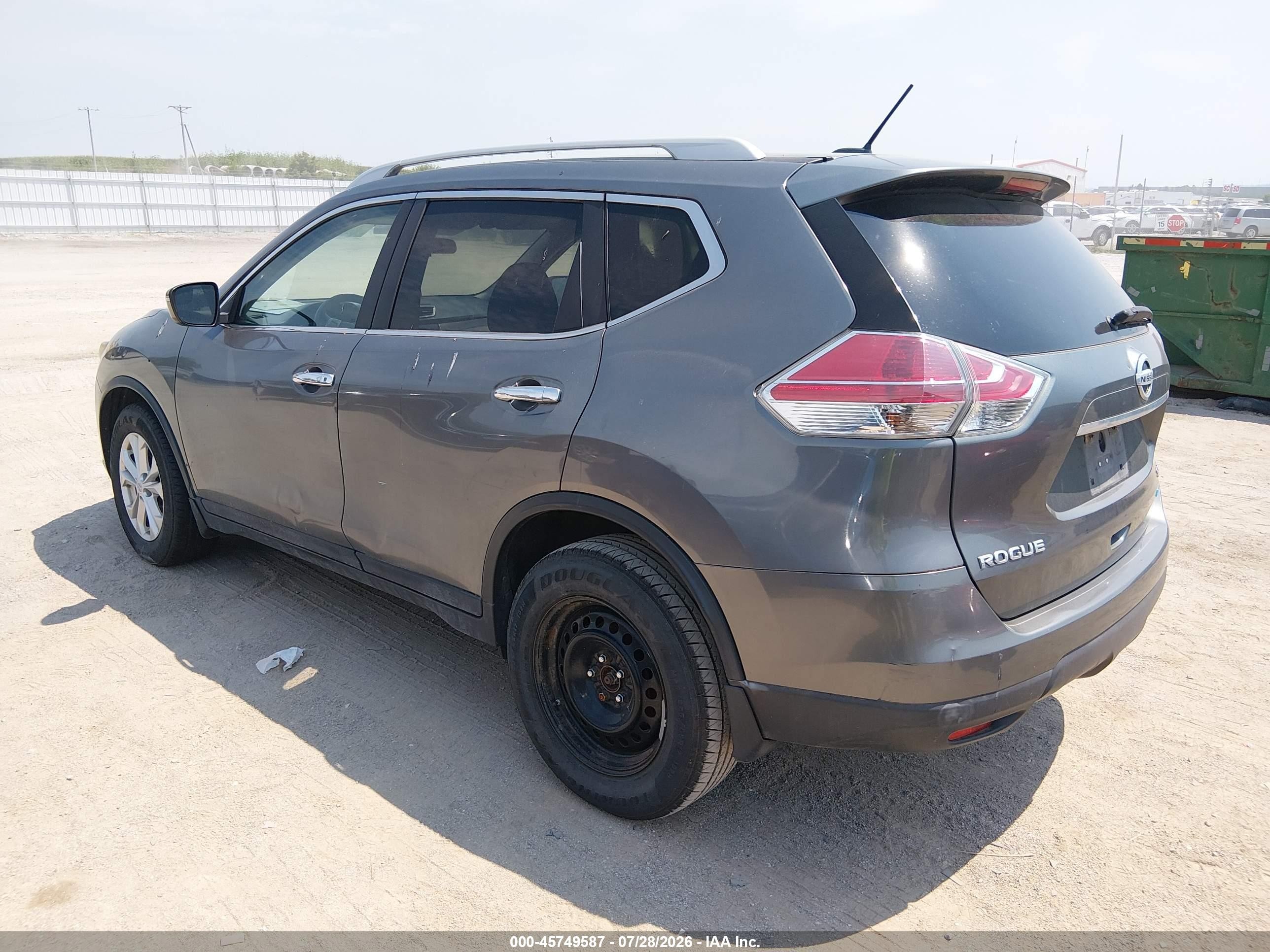 2014 Nissan Rogue Sv Gray vin: 5N1AT2MV5EC782214