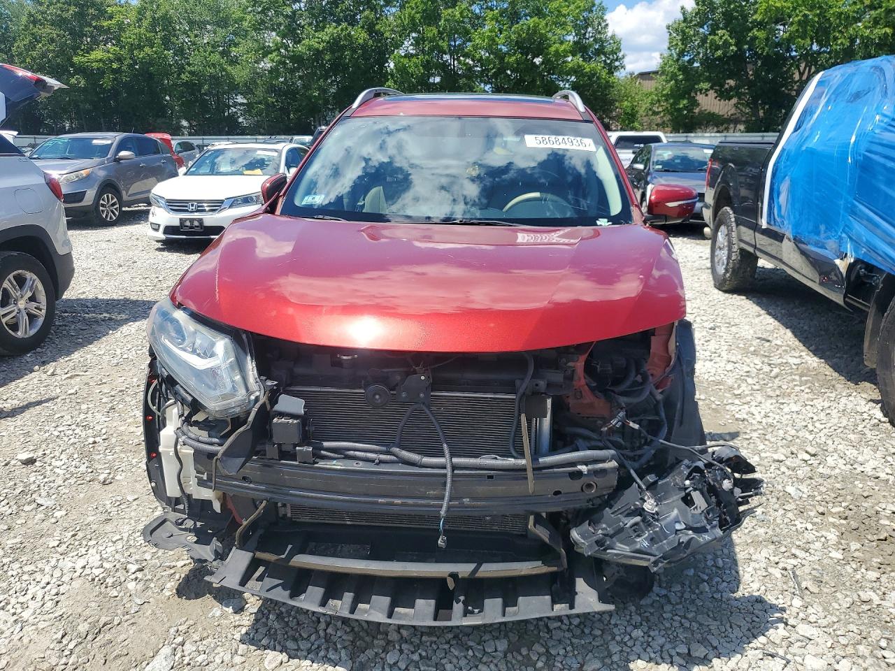 2014 Nissan Rogue Sl Red vin: 5N1AT2MV5EC785890