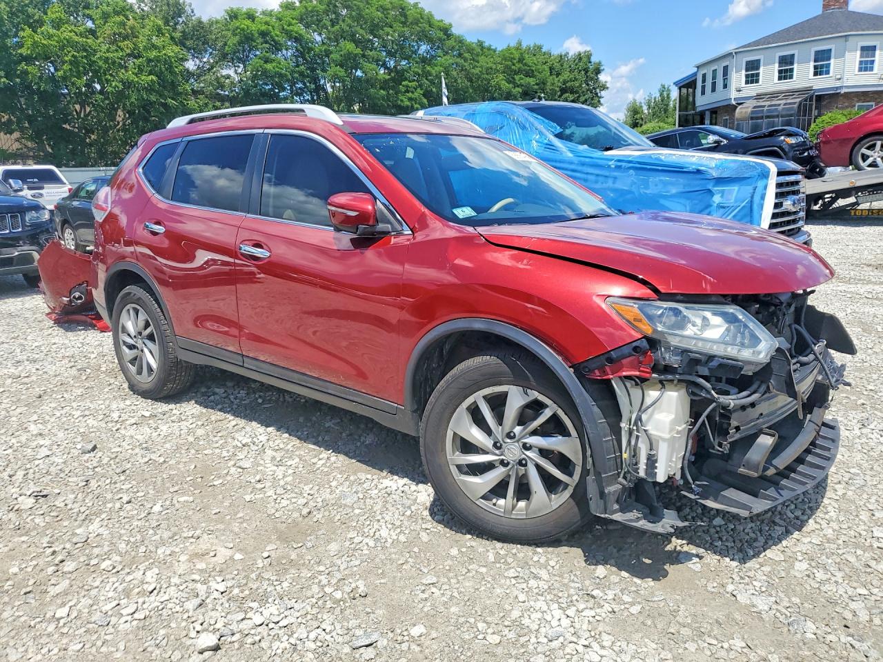 2014 Nissan Rogue Sl Red vin: 5N1AT2MV5EC785890