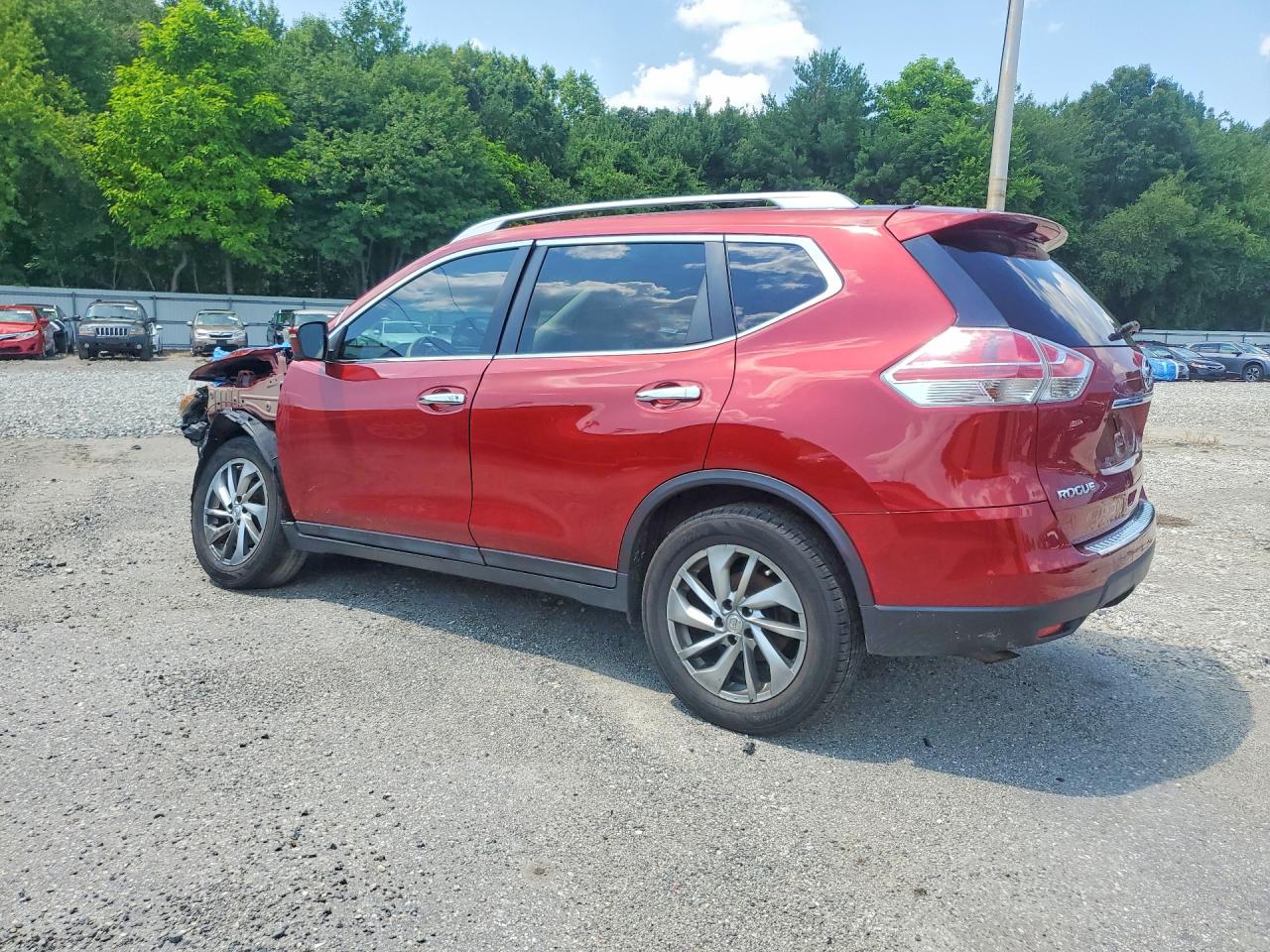 2014 Nissan Rogue Sl Red vin: 5N1AT2MV5EC785890