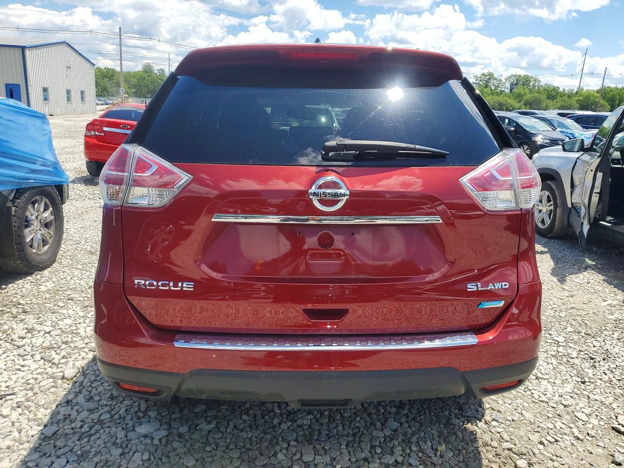 2014 Nissan Rogue Sl Red vin: 5N1AT2MV5EC785890