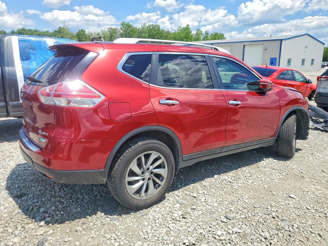 2014 Nissan Rogue Sl Red vin: 5N1AT2MV5EC785890