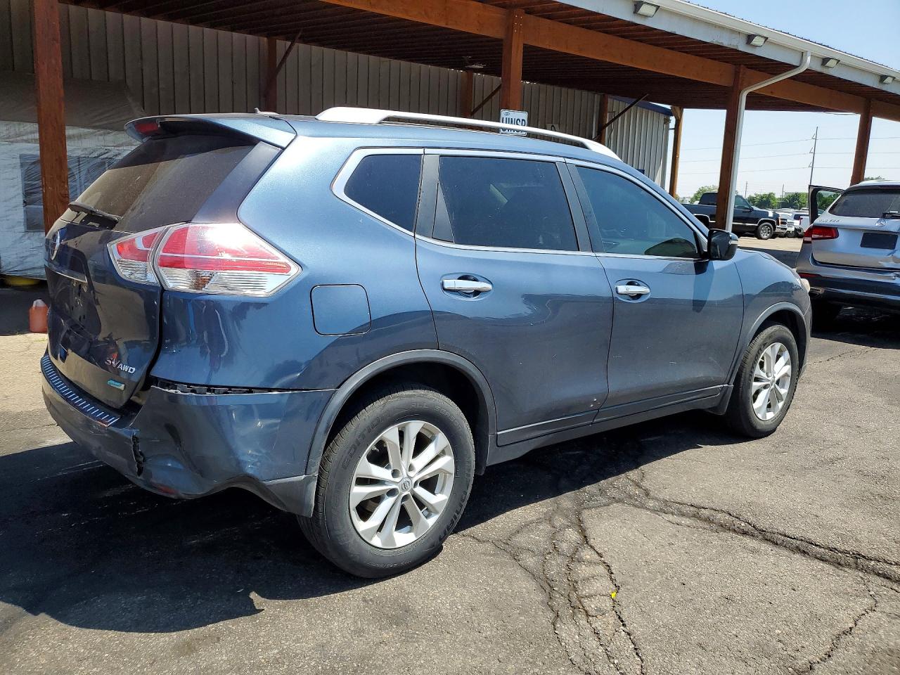 2014 Nissan Rogue Sv Синий vin: 5N1AT2MV5EC786764