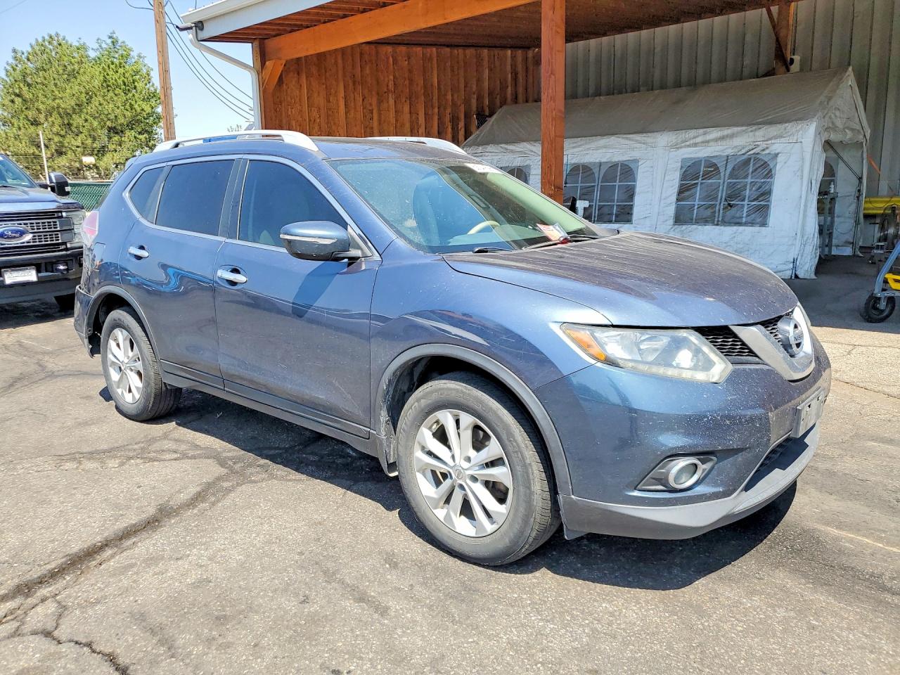 2014 Nissan Rogue Sv Синий vin: 5N1AT2MV5EC786764